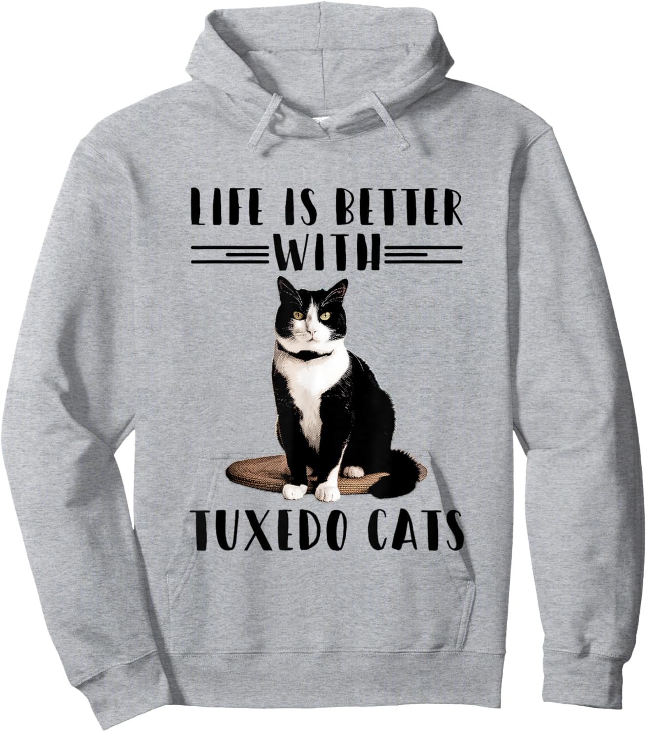 Funny Cat Shirt Life Is Better With Tuxedo Cats Pet Lover Women Girls Kids Hoodie - Hoodie | Ash