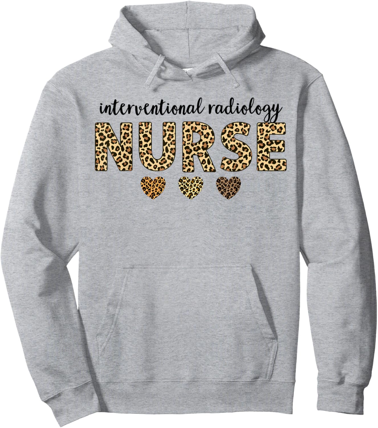 Interventional Radiology Nurse Leopard Hearts Team Squad Hoodie - Hoodie | Ash