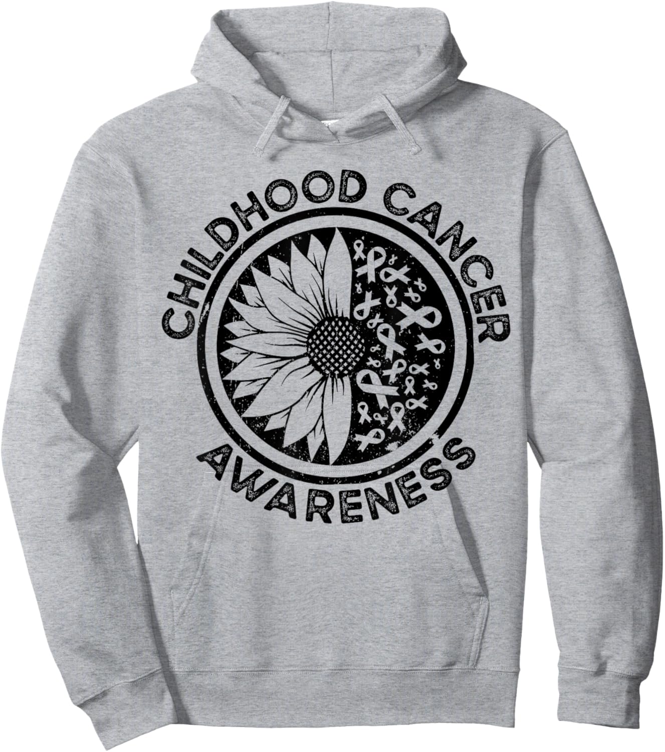 Sunflower Childhood Cancer Awareness Hoodie - Hoodie | Ash