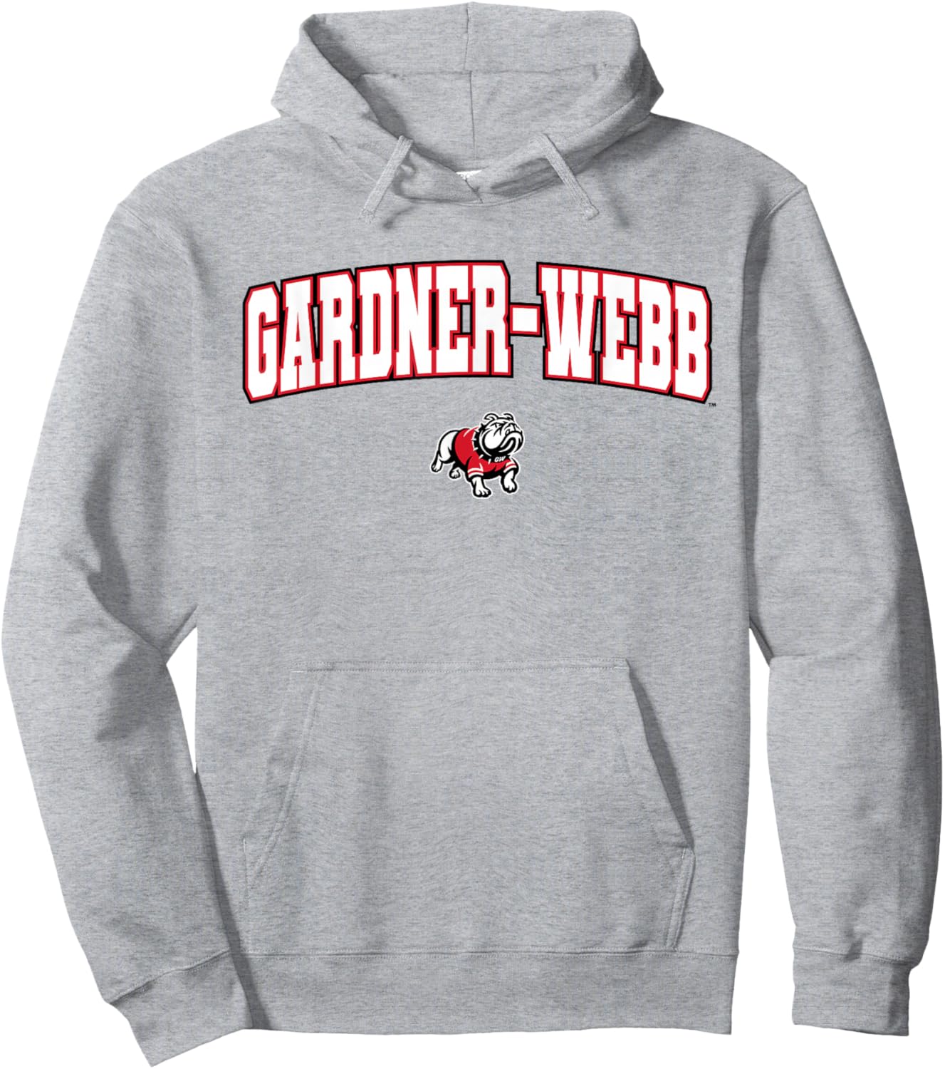 Gardner-Webb University GWU Bulldogs Arch Logo Hoodie - Hoodie | Ash
