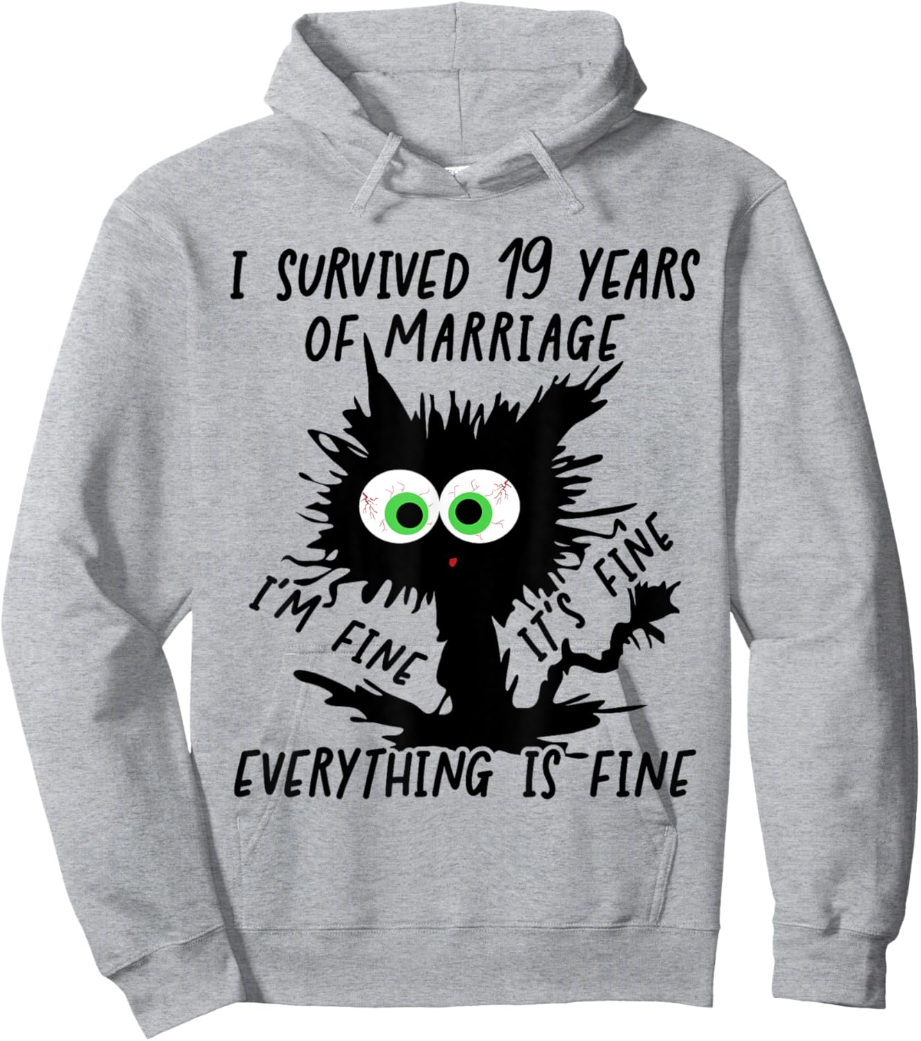 Bronze Wedding I Survived 19 Years Of Marriage Hoodie - Hoodie | Ash