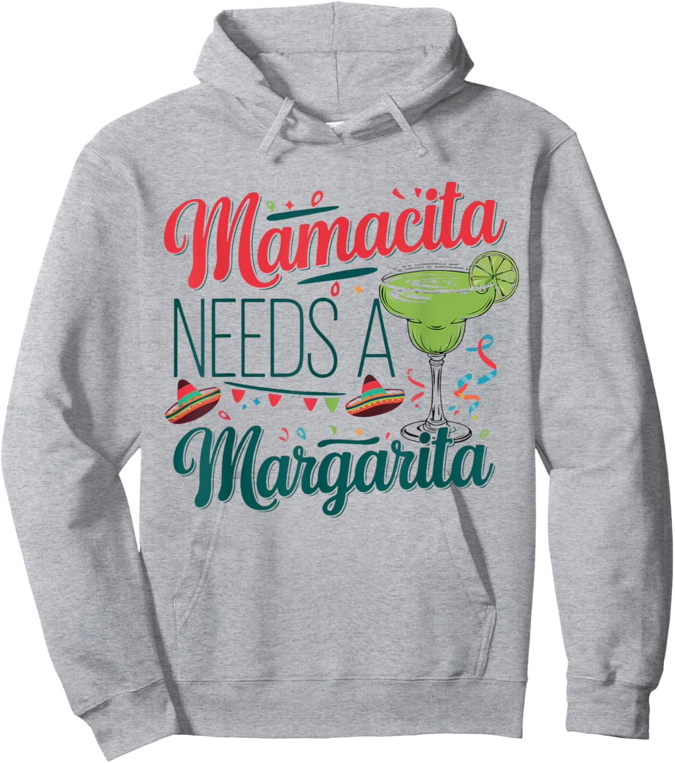 Women Mamacita Needs Margarita Funny Cinco Mayo Mexican Mom Hoodie - Hoodie | Ash
