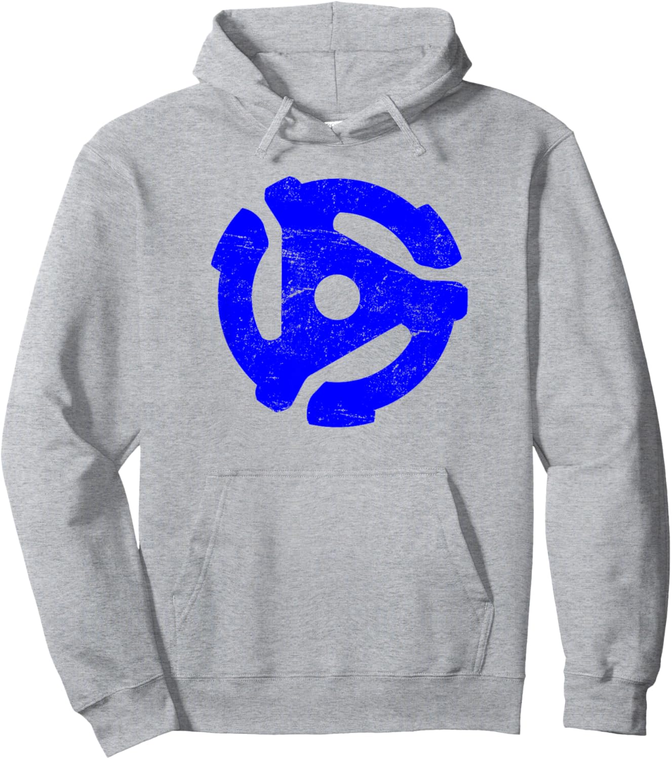 Vinyl Record 45 RPM Adapter Distressed Retro DJ Hoodie - Hoodie | Ash