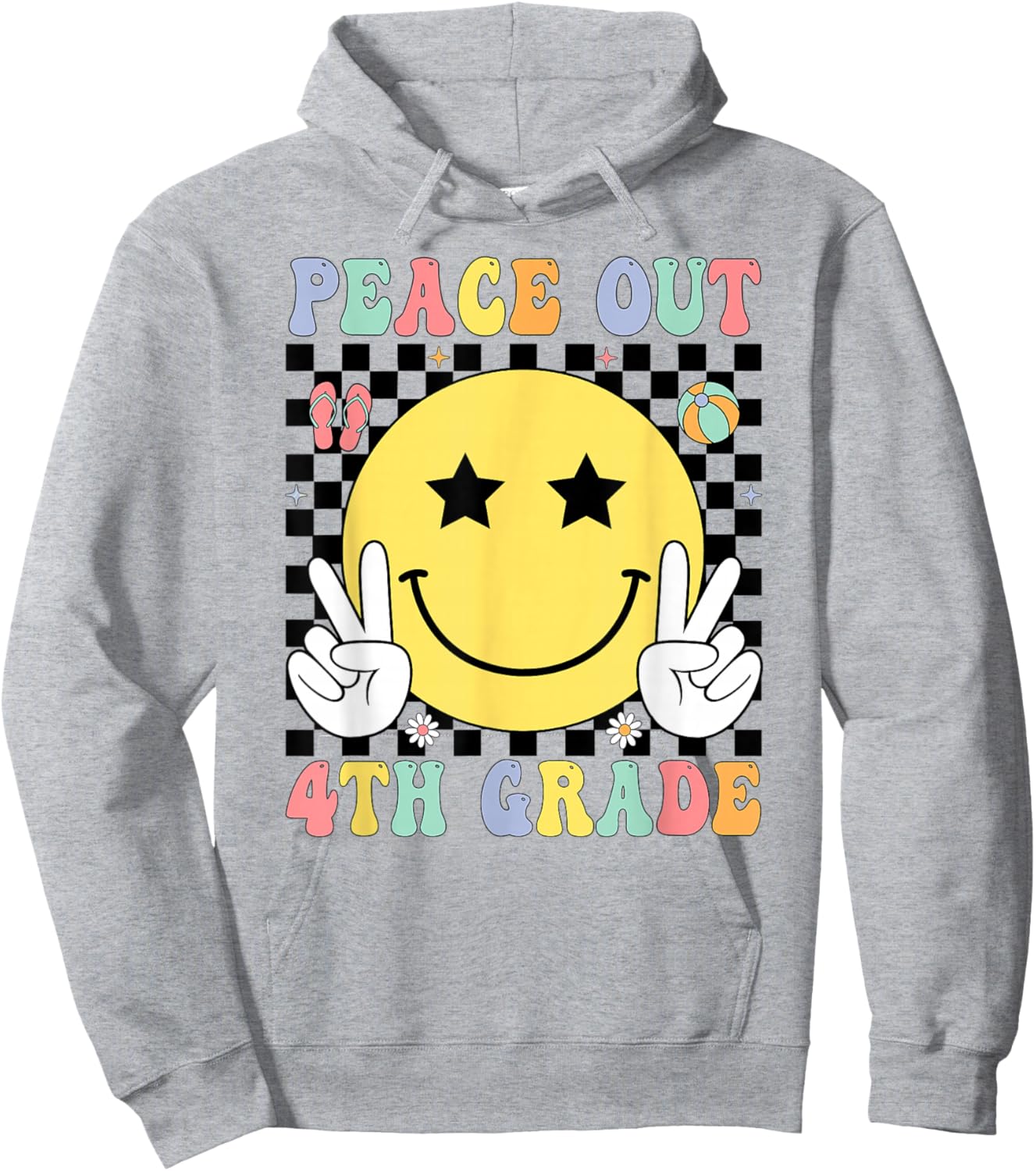Peace Out 4th Grade Graduation Last Day School Fourth Grade Hoodie - Hoodie | Ash