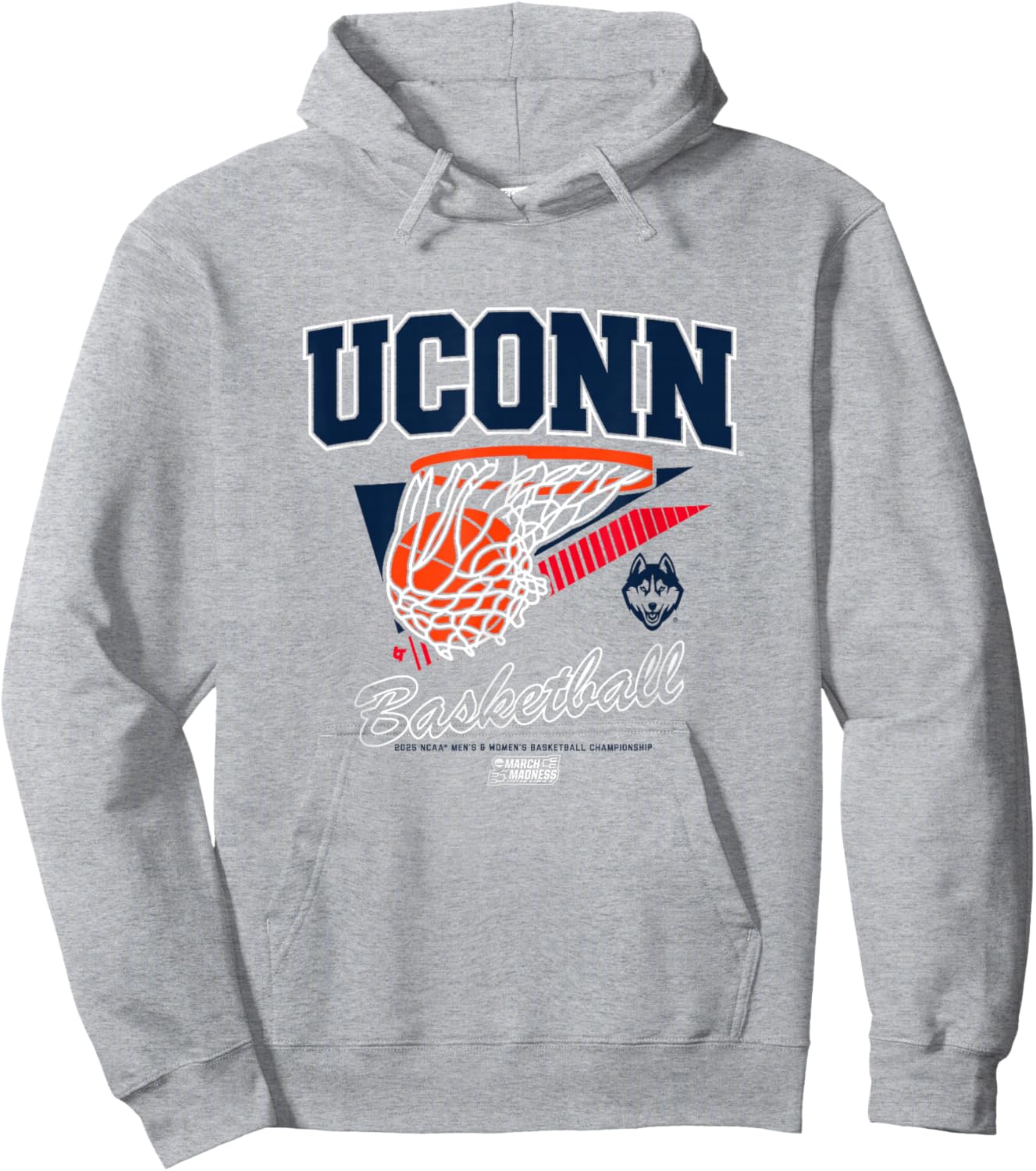 UConn Huskies Basketball 2025 March Madness Basketball NCAA Hoodie - Hoodie | Ash