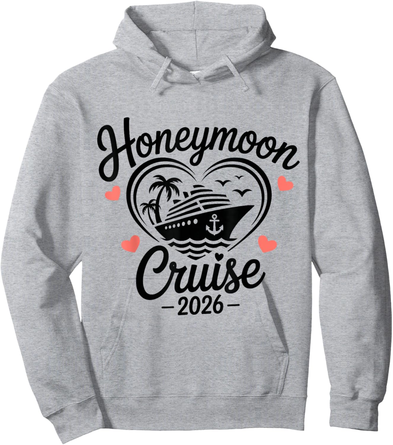 Honeymoon Cruise 2026 Couples Matching Hoodie - Hoodie | Ash