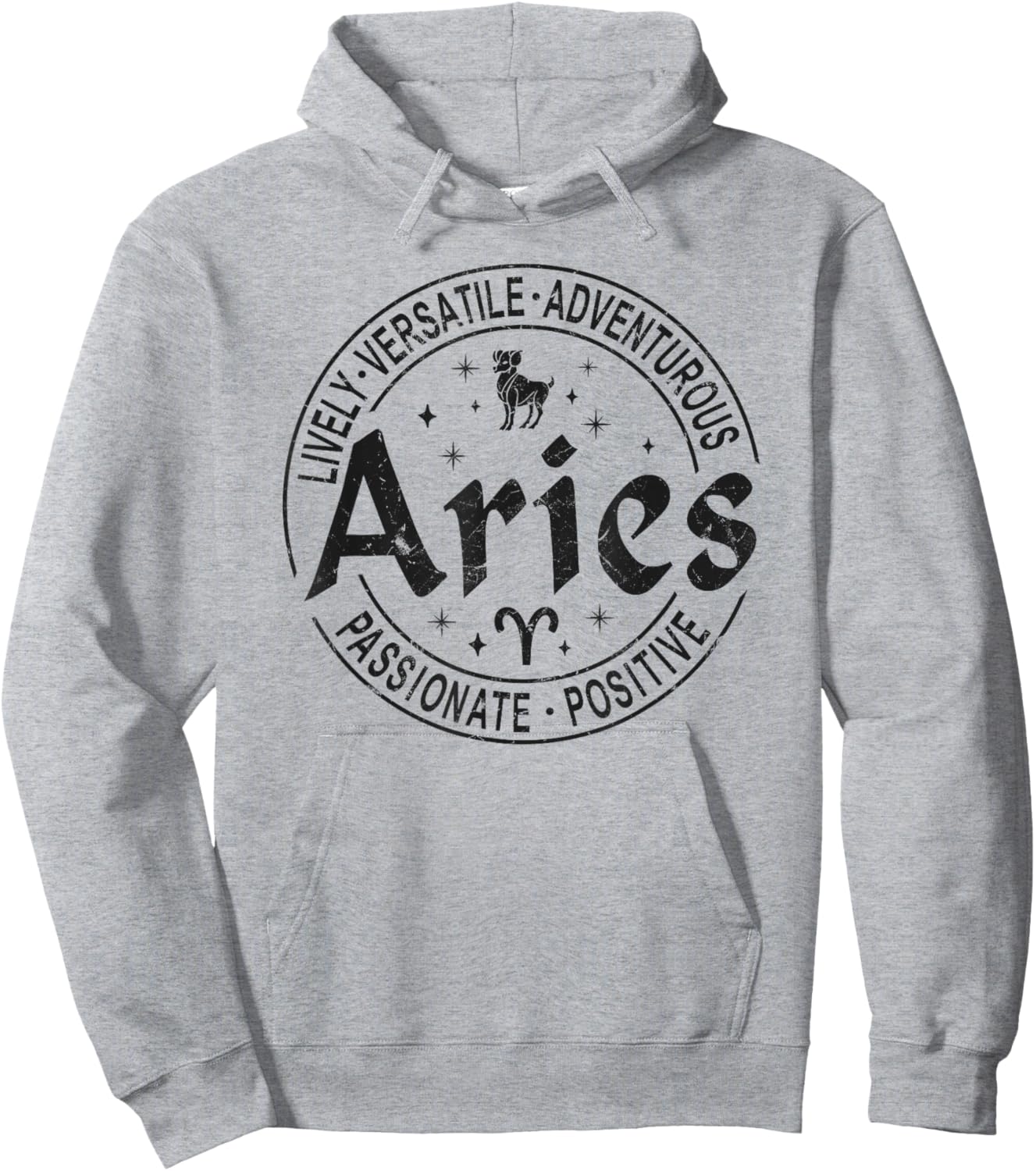 Aries Virtues Vintage Style Zodiac Design, Aries Hoodie - Hoodie | Ash