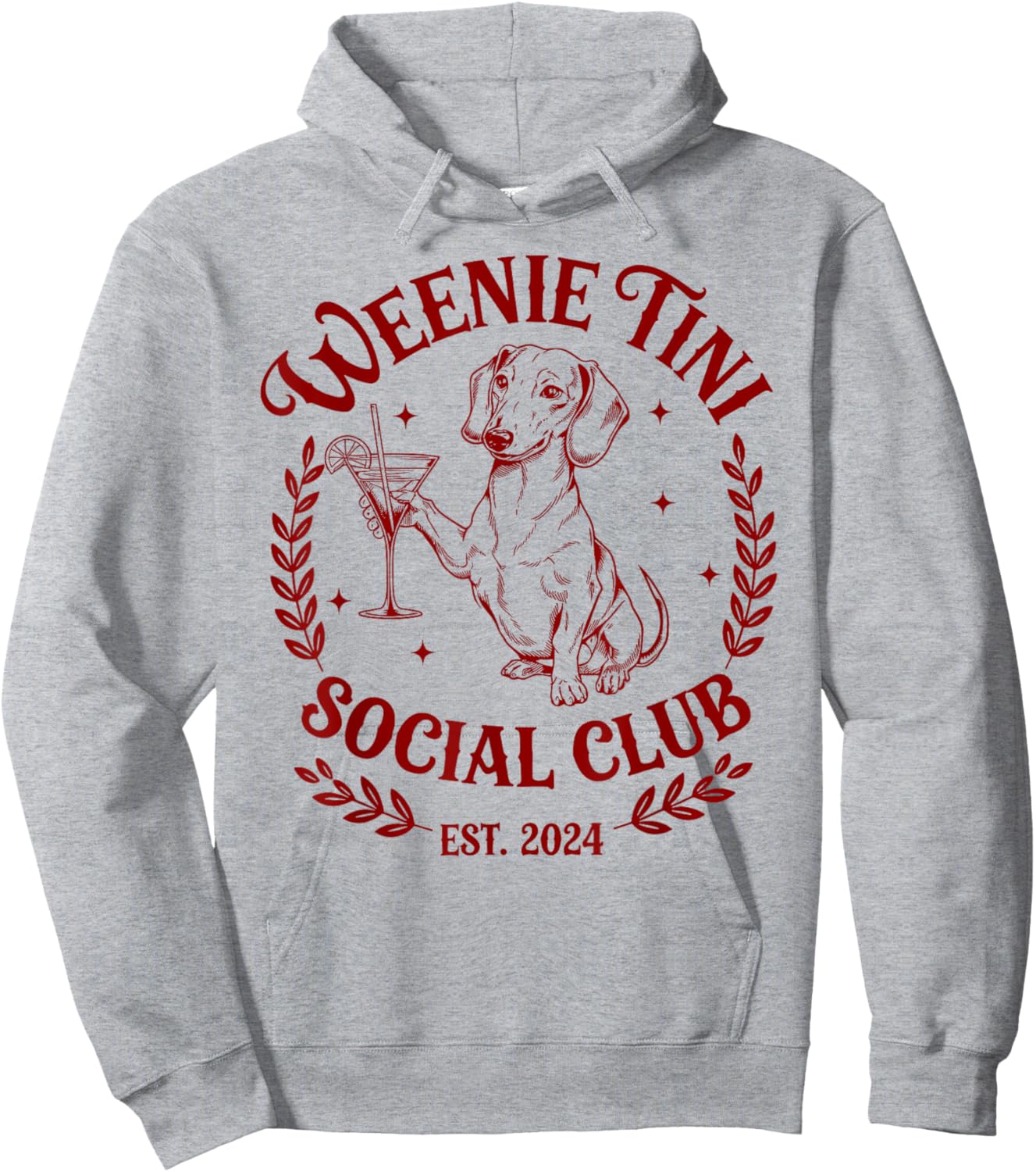 Dachshund Weenie Tini Social Club Lover funny Weiner Dog Men Women Hoodie - Hoodie | Ash