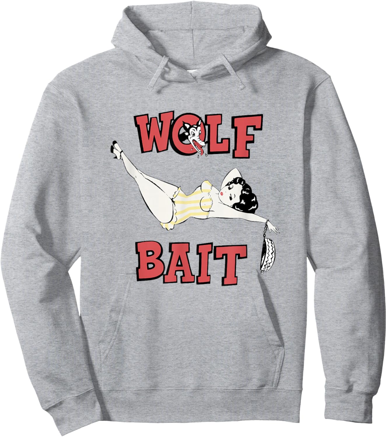 Wolf Bait Retro Hoodie - Hoodie | Ash