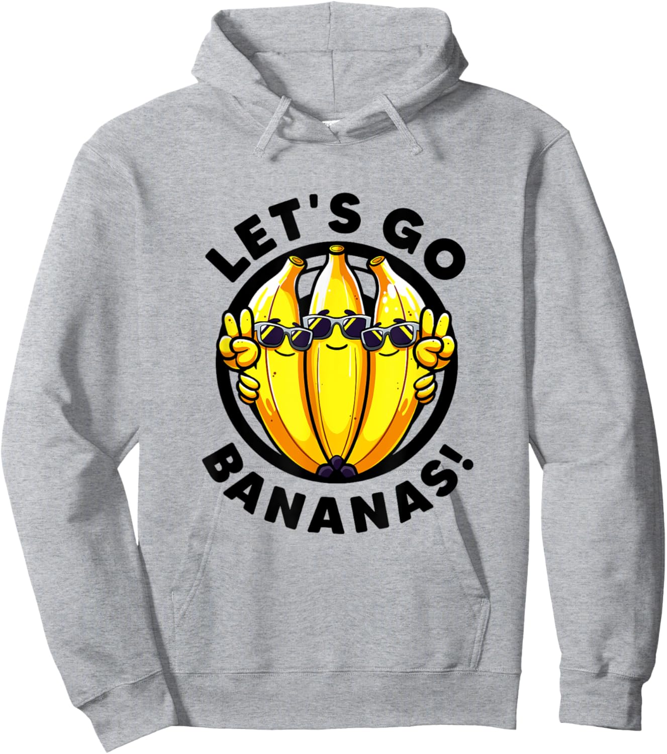 Lets Go Bananas Cute Yellow Banana Lover Fruit Funny Bananas Hoodie - Hoodie | Ash