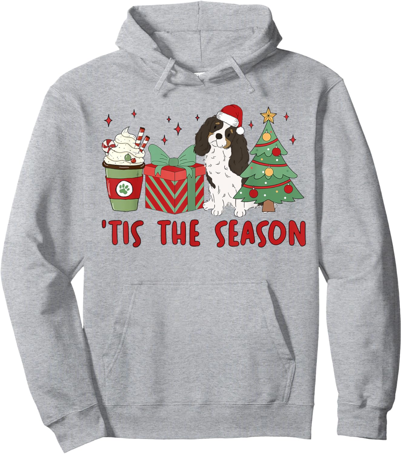 Cavalier King Charles Spaniel Christmas Tis The Season Dog Men Women Kids Hoodie - Hoodie | Ash