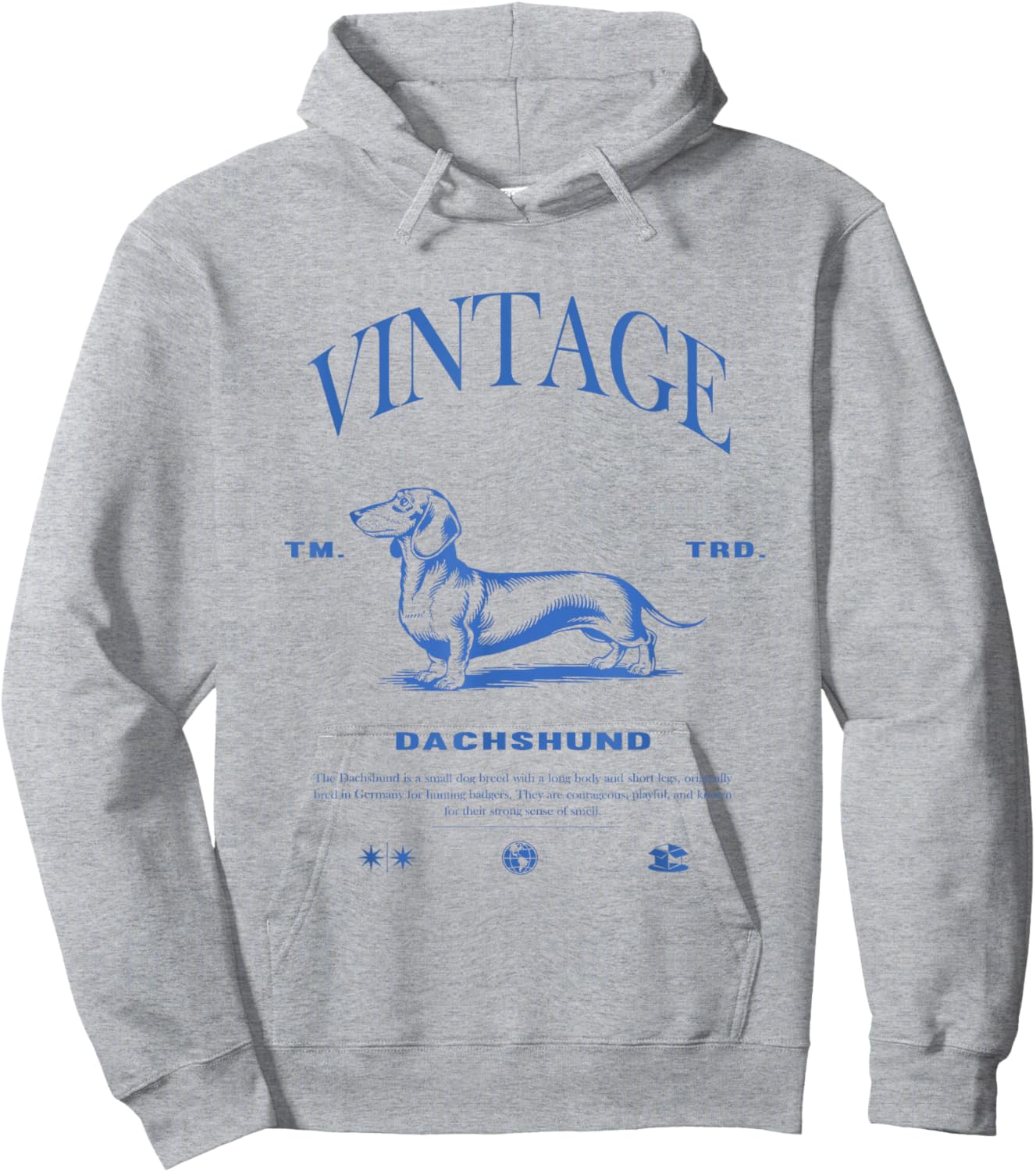 Dachshund Dog Vintage Hoodie - Hoodie | Ash