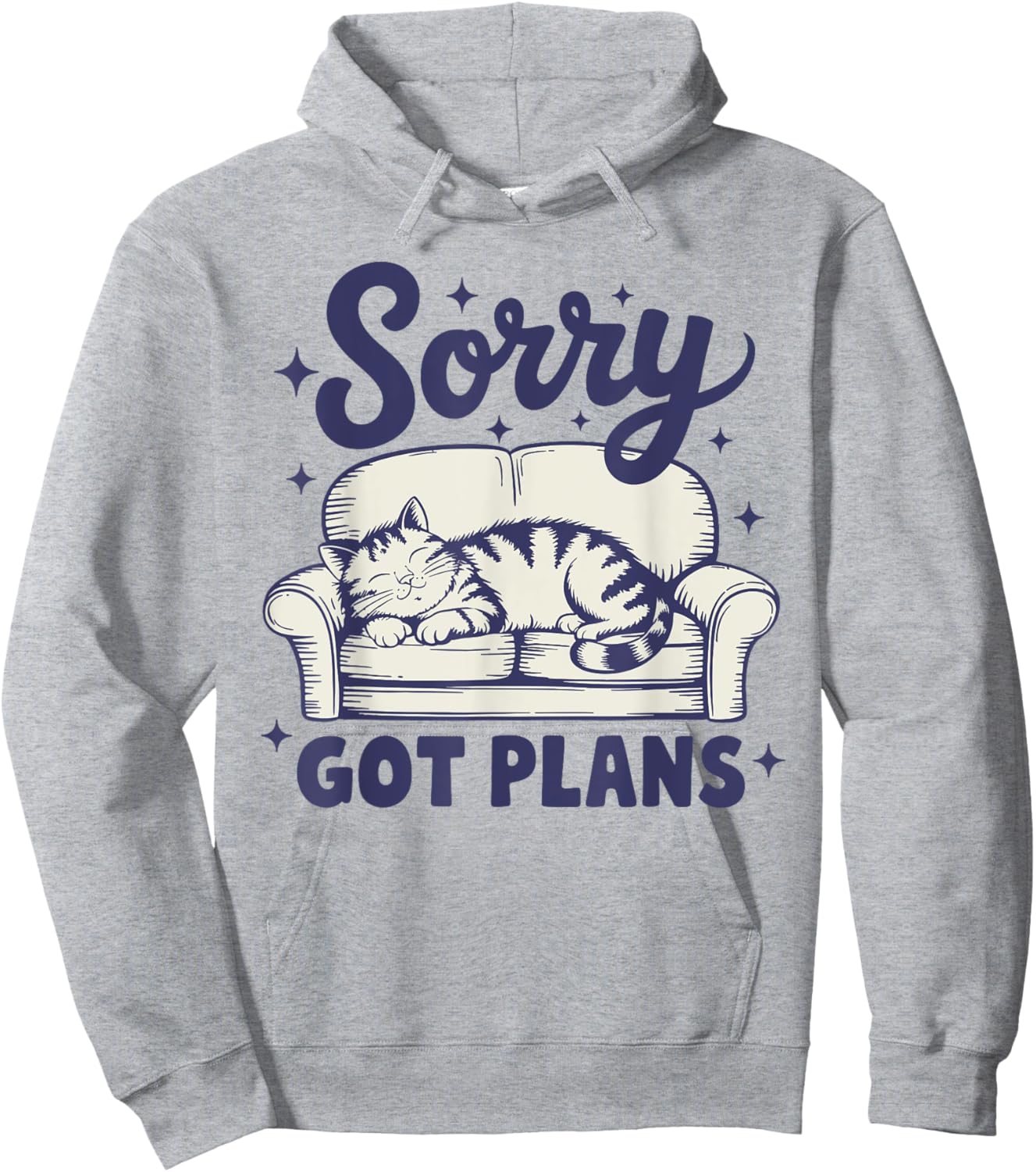 Sorry Got Plans Funny Cat Retro Cat Lovers Women Girls Hoodie - Hoodie | Ash