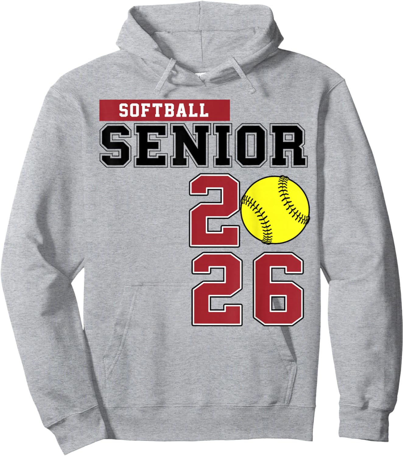 Softball Senior 2026 Softball Class of 2026 Graduation 2026 Hoodie - Hoodie | Ash