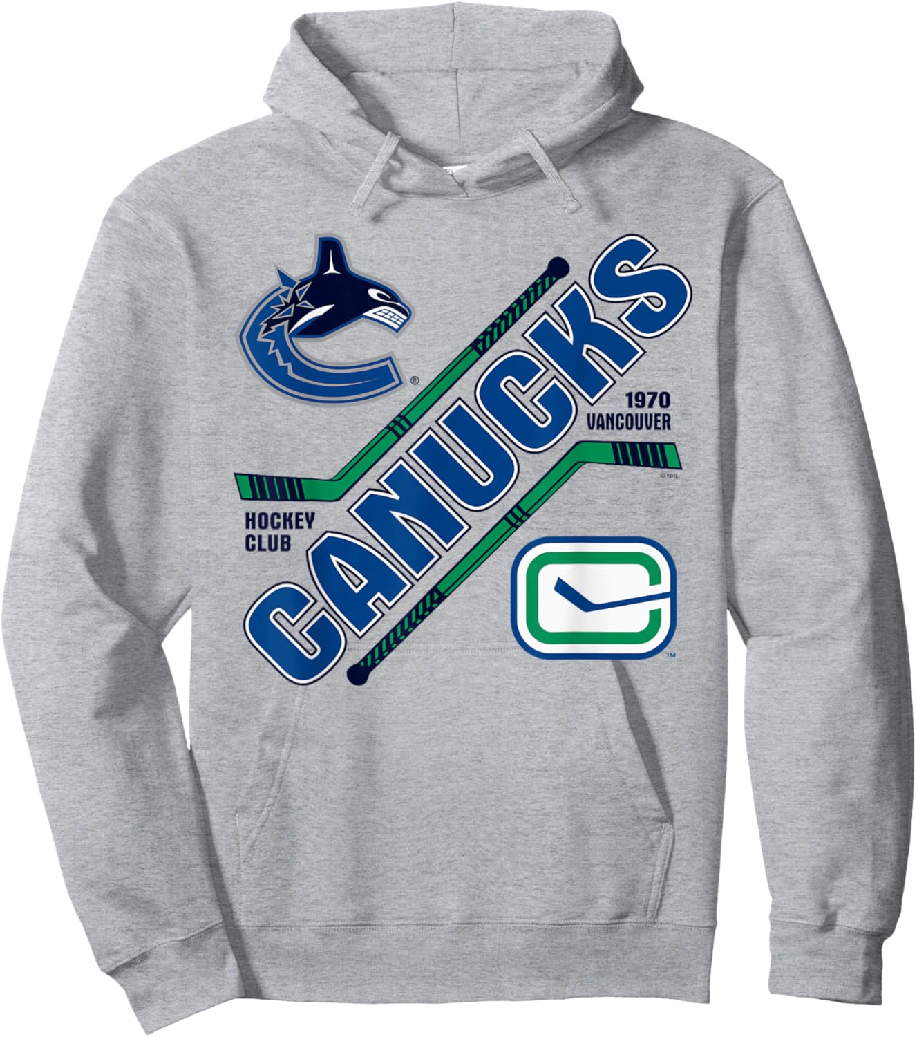 Vancouver Canucks Force Gray Officially Licensed Hoodie - Hoodie | Ash