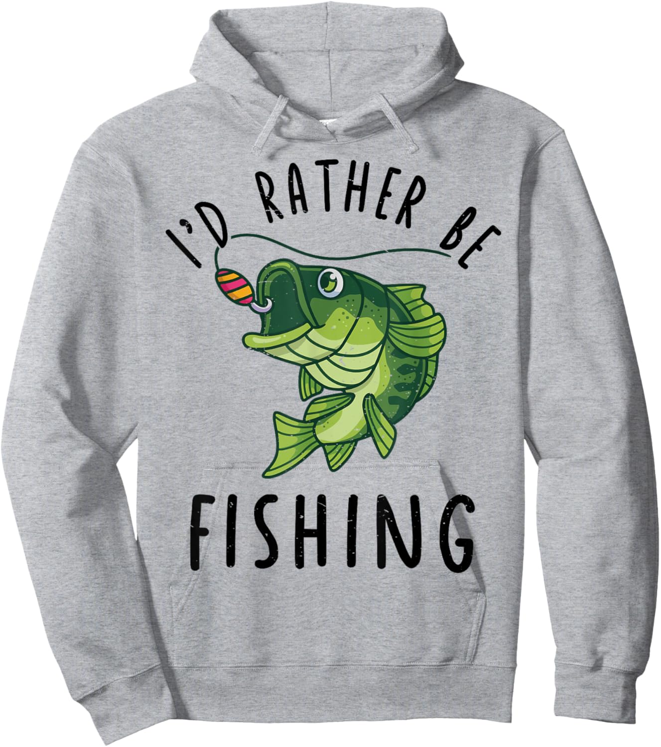 Youth Id Rather Be Bass Fishing-Shirt Kids Boy Funny Toddler Hoodie - Hoodie | Ash