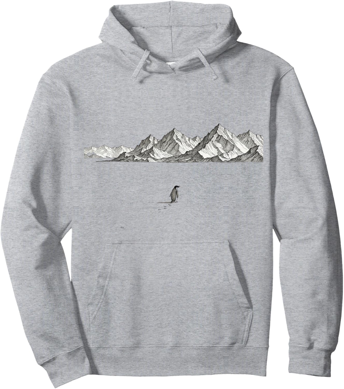 Lone Penguin Marching Towards Mountain Disoriented But Why Hoodie - Hoodie | Ash