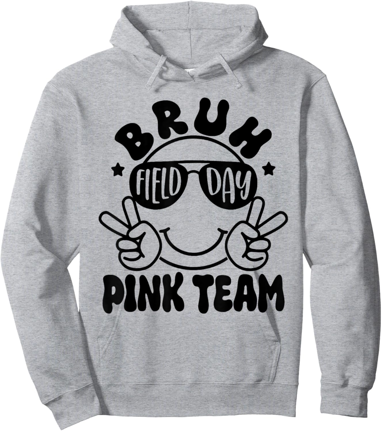 Bruh Field Day Pink Team Funny Teacher Kids Field Day Games Hoodie - Hoodie | Ash