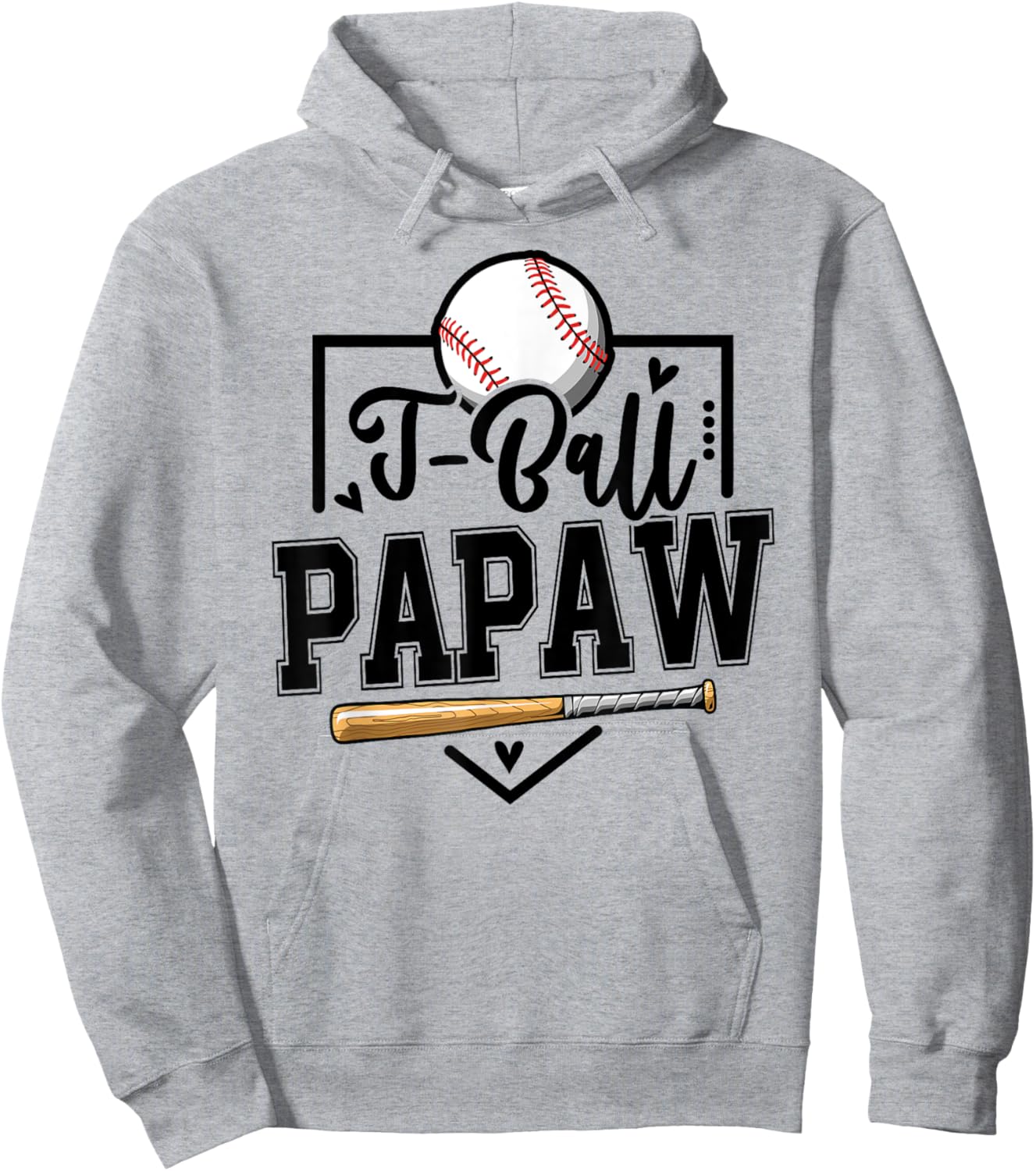 T-Ball Papaw Funny Ball Papaw Hoodie - Hoodie | Ash