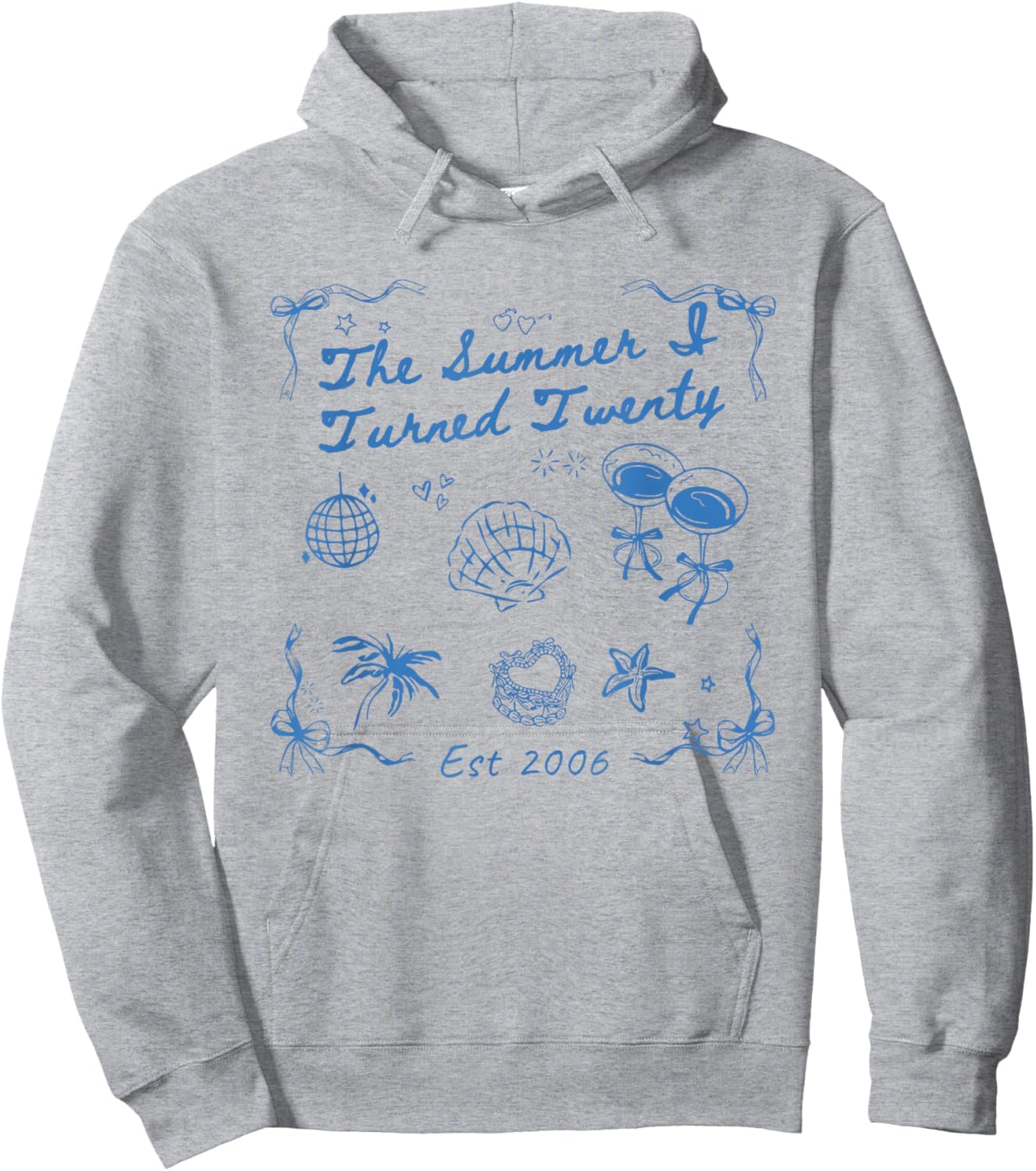 Summer I Turned Twenty 20th Birthday Seashell Coastal Beach Hoodie - Hoodie | Ash