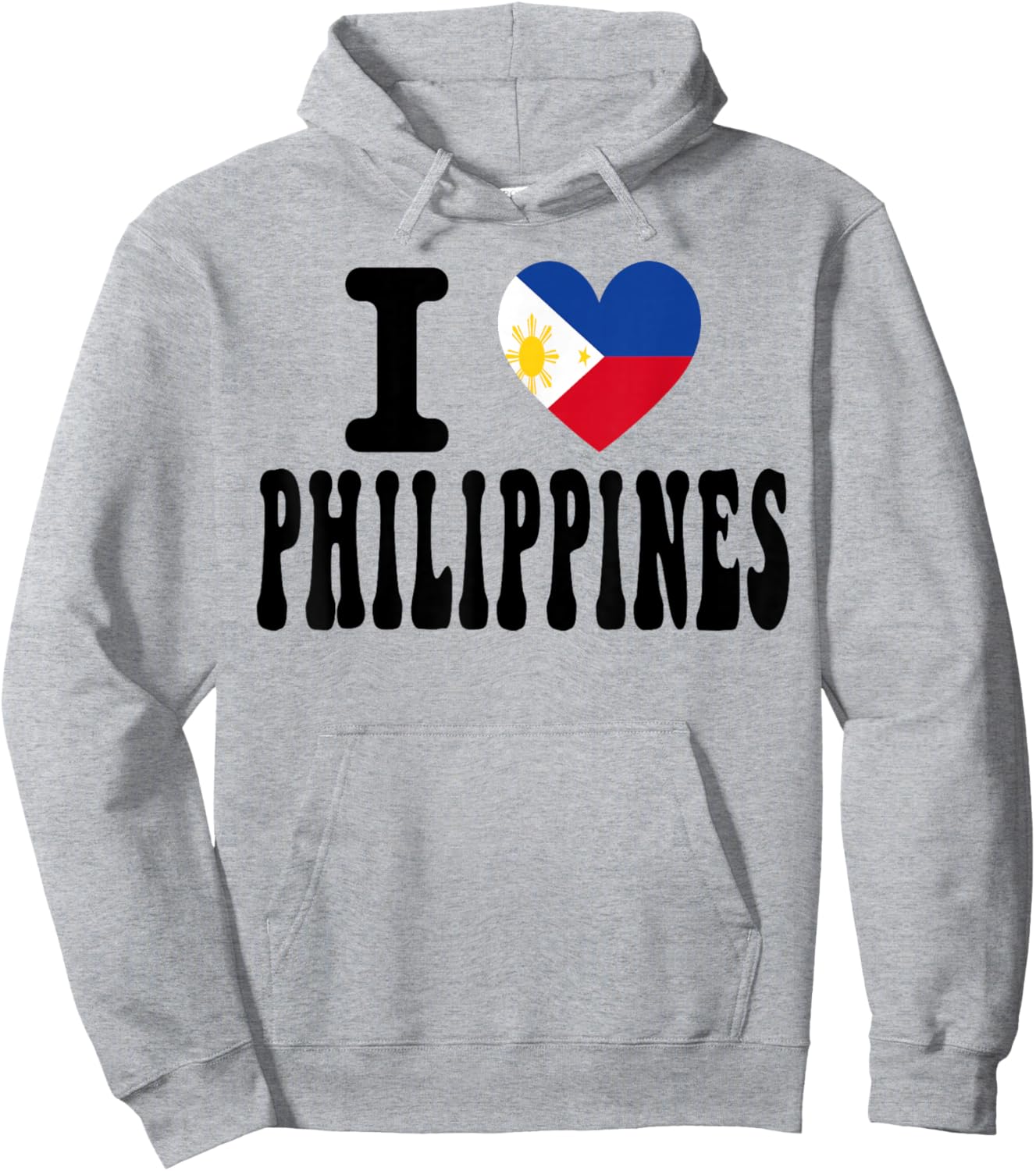 Souvenir de Voyage rétro avec Inscription « I Love Philippines » en Forme de cœur Hoodie - Hoodie | Ash