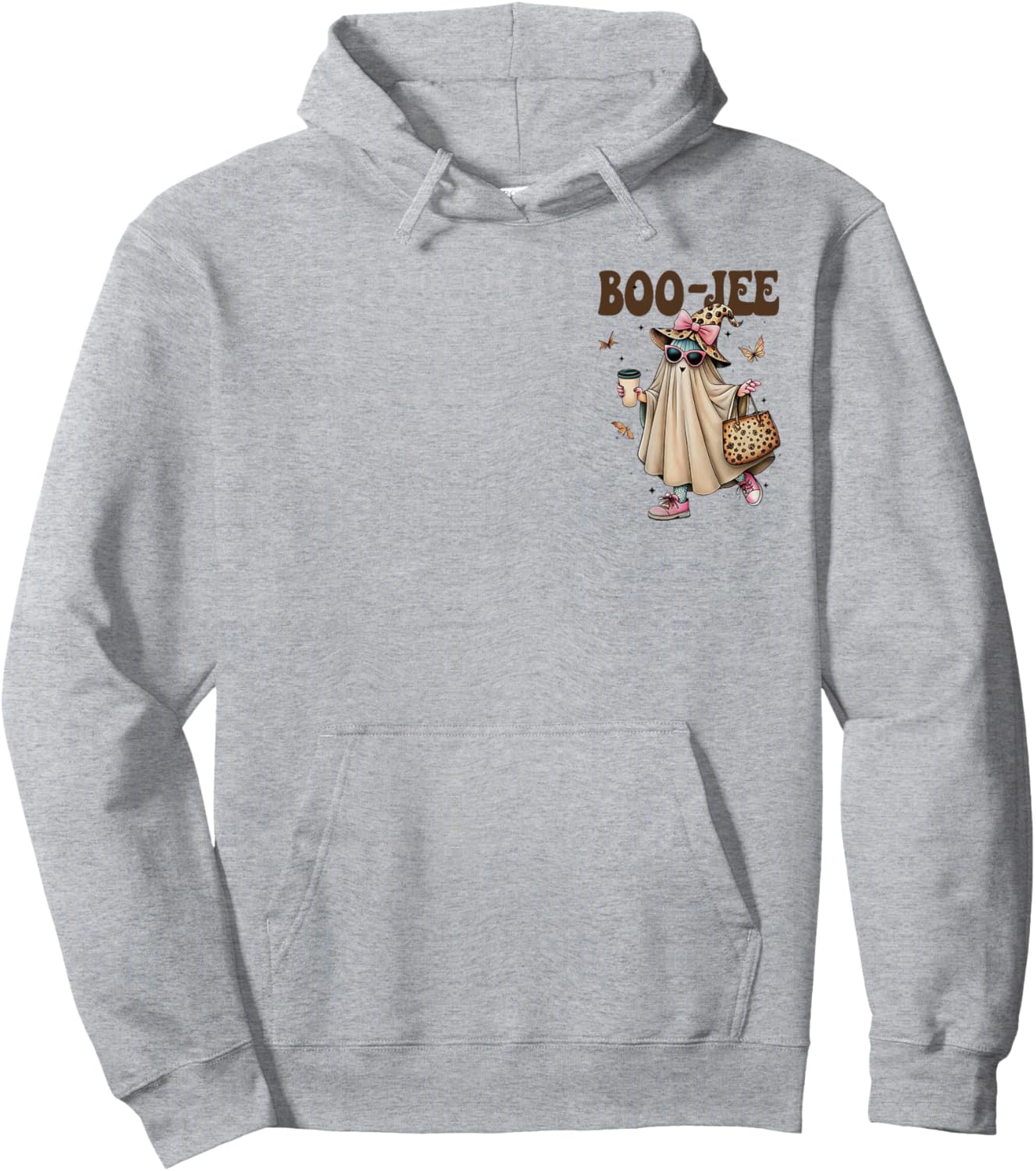 (2 Sides) Boo-JEE I Put The Boo in Boujee Halloween Ghost Hoodie - Hoodie | Ash