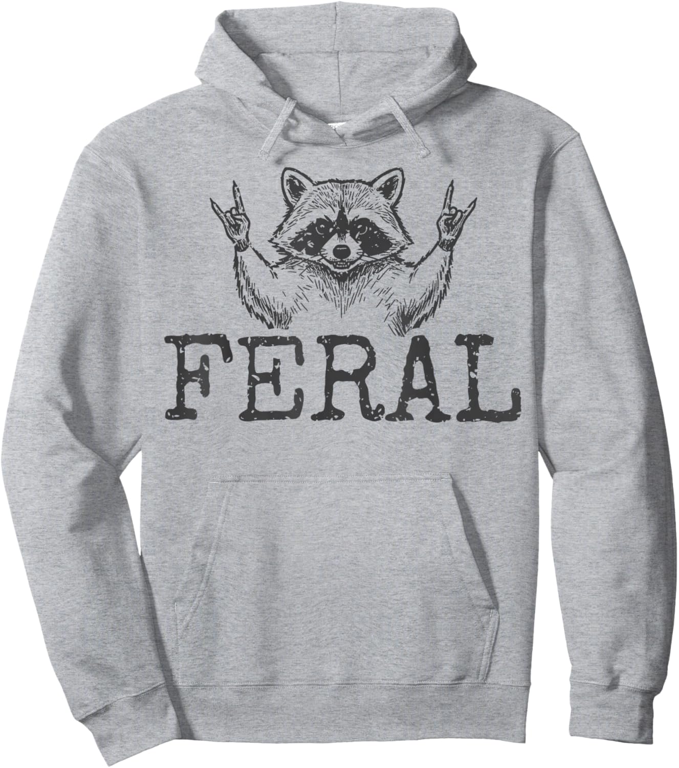 Funny Unhinged and Feral Raccoon Cute Feral Girl Racoon Hoodie - Hoodie | Ash