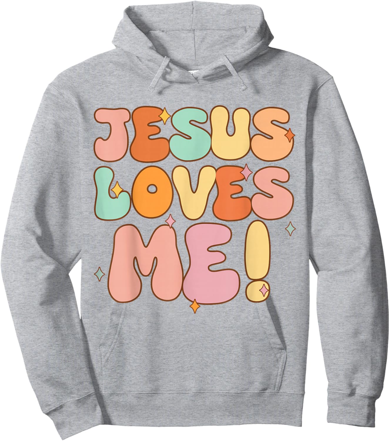 Women Jesus Loves Me-Shirt Groovy Toddler Girl Kid Christian Hoodie - Hoodie | Ash
