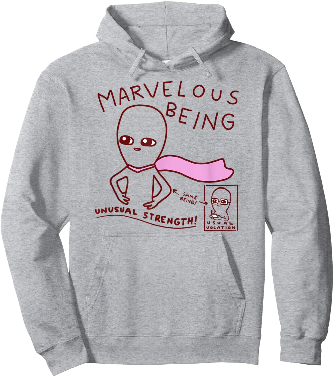 Threadless Nathan W. Pyle Strange Planet Marvelous Graphic Hoodie - Hoodie | Ash