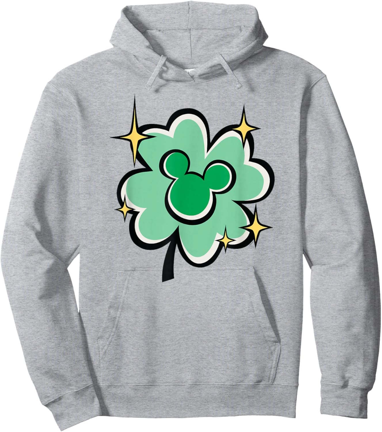 Disney St. Patrick's Day Mickey Mouse Lucky Four-Leaf Clover Hoodie - Hoodie | Ash