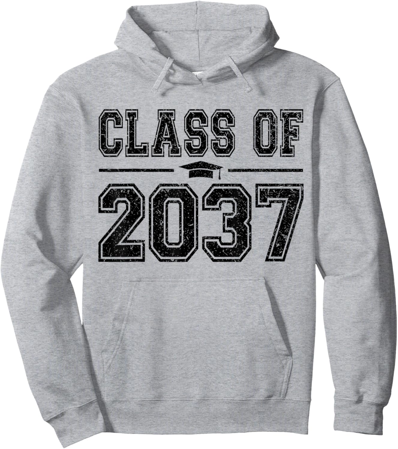 Class of 2037 Kindergarten Grow With Me Kinder Graduation Hoodie - Hoodie | Ash