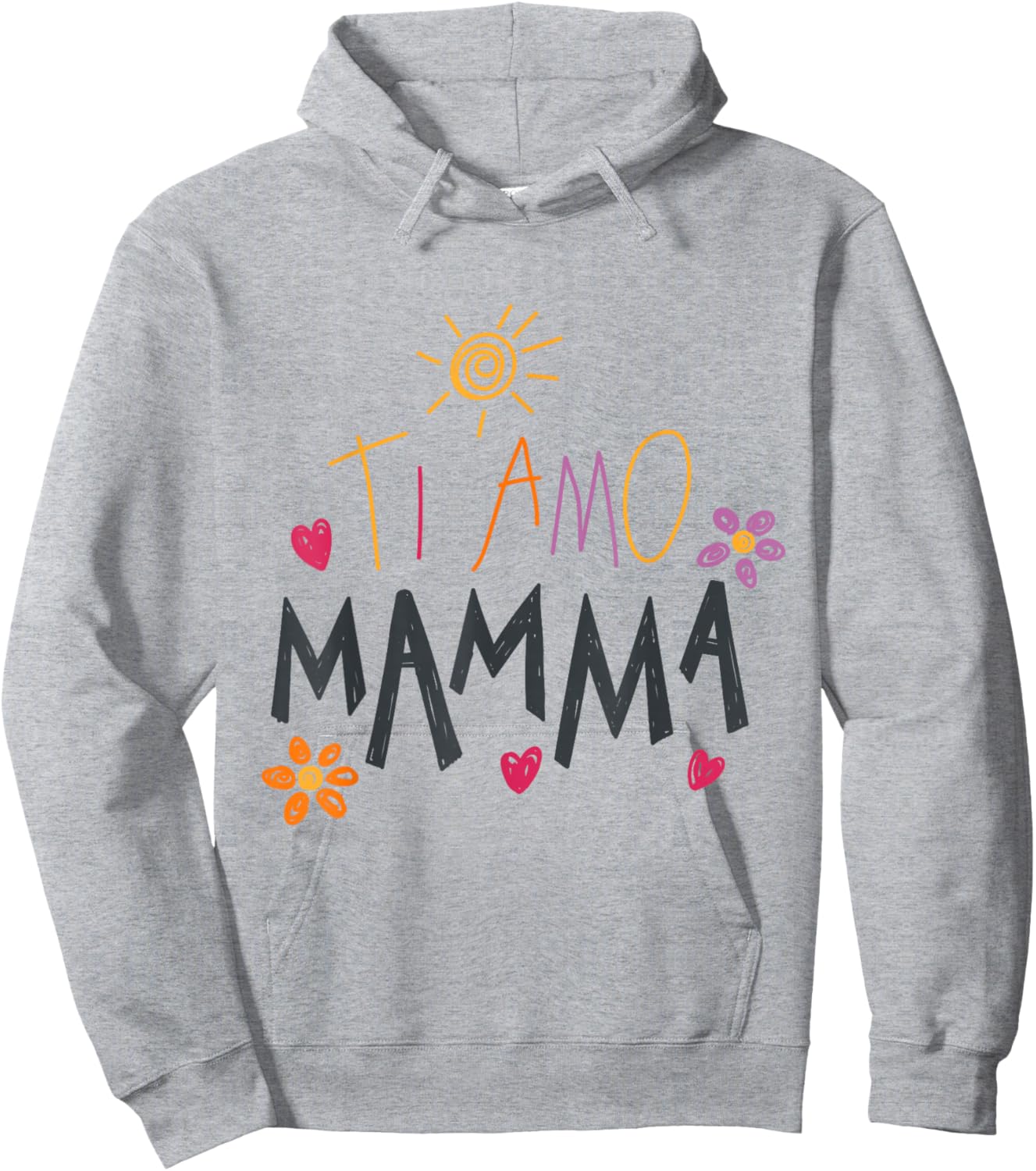 Ti Amo Mamma Mama Dessin Mère Fête des Mères Italien Tout-Petit Hoodie - Hoodie | Ash