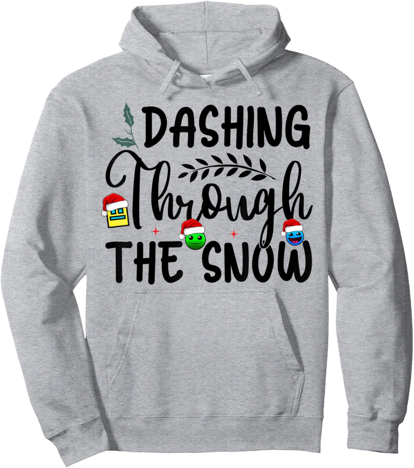 Geometry Dashing Through The Snow Sleep Dash Game Christmas Hoodie - Hoodie | Ash