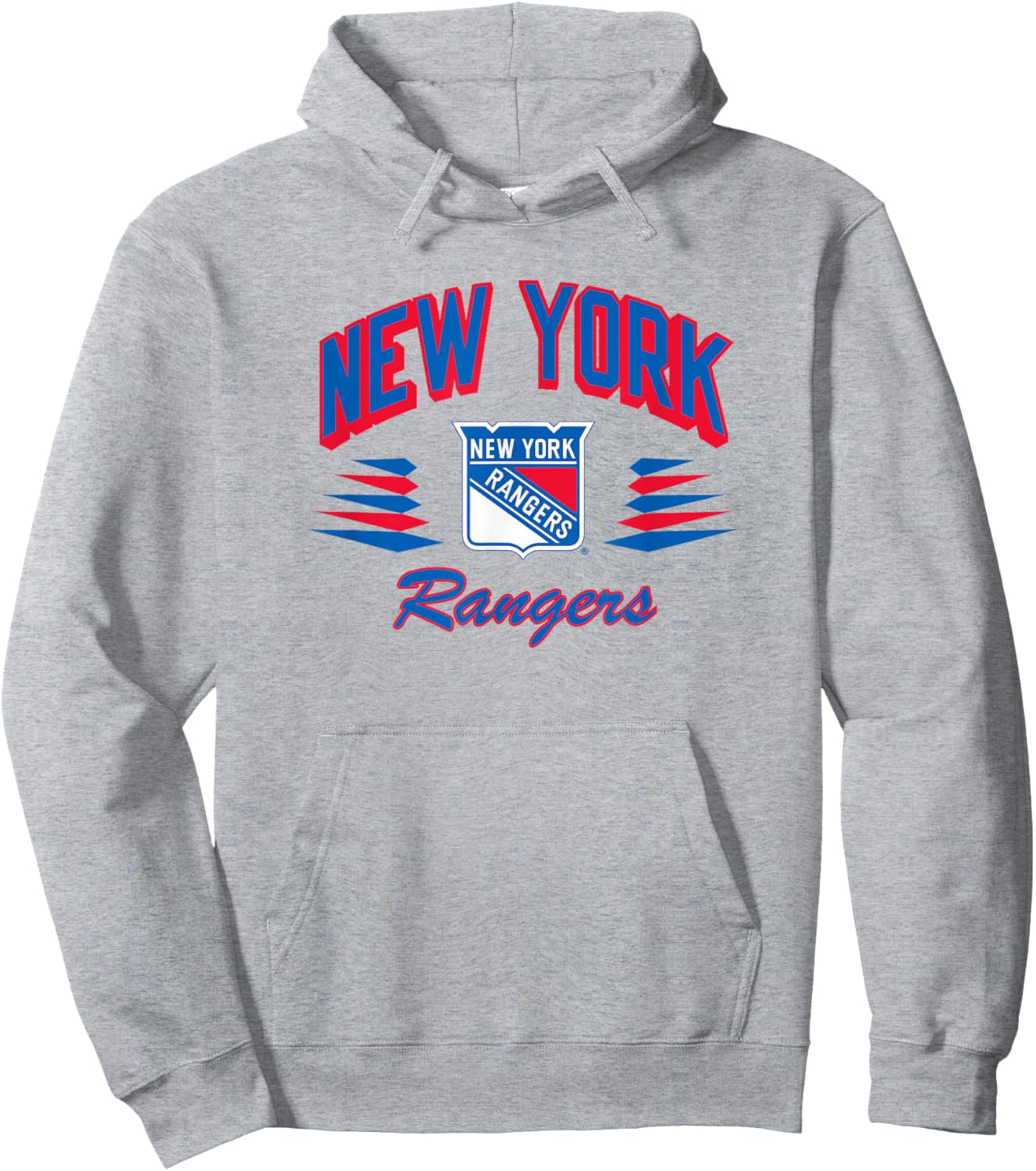 New York Rangers Retro Diamond Gray Officially Licensed Hoodie - Hoodie | Ash