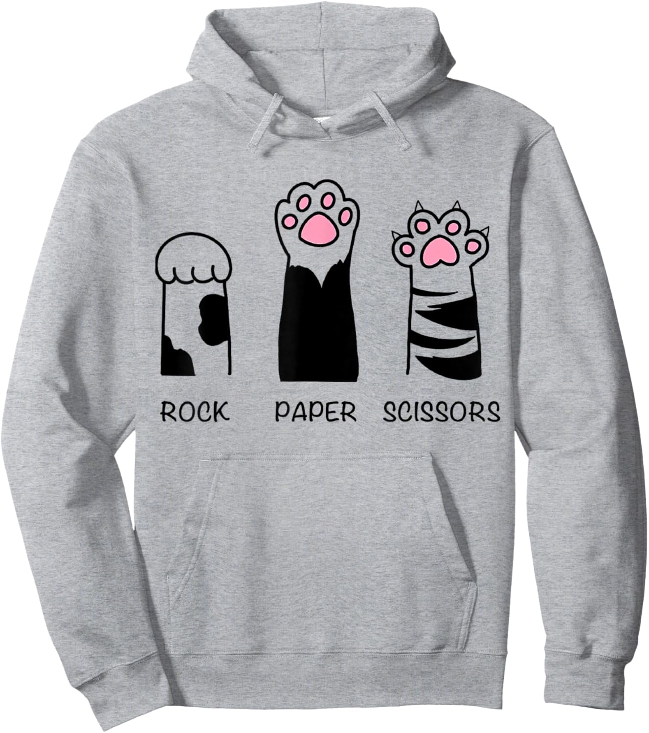 Rock Paper Scissors Cat Paws Cute Kitten Lover Cat Hoodie - Hoodie | Ash