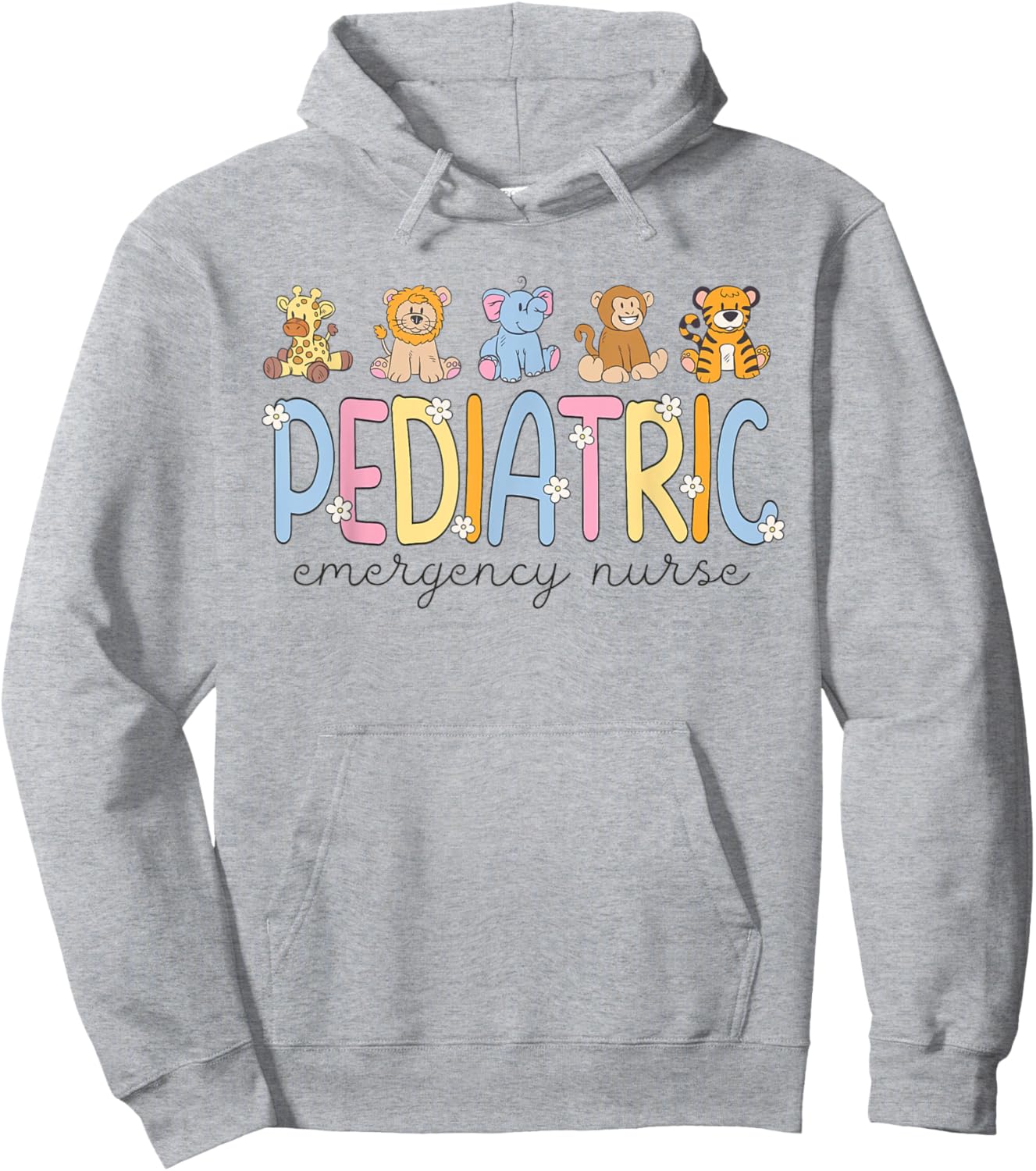Pediatric Emergency Nurse Stuffed Animal PEDS ER Work Hoodie - Hoodie | Ash