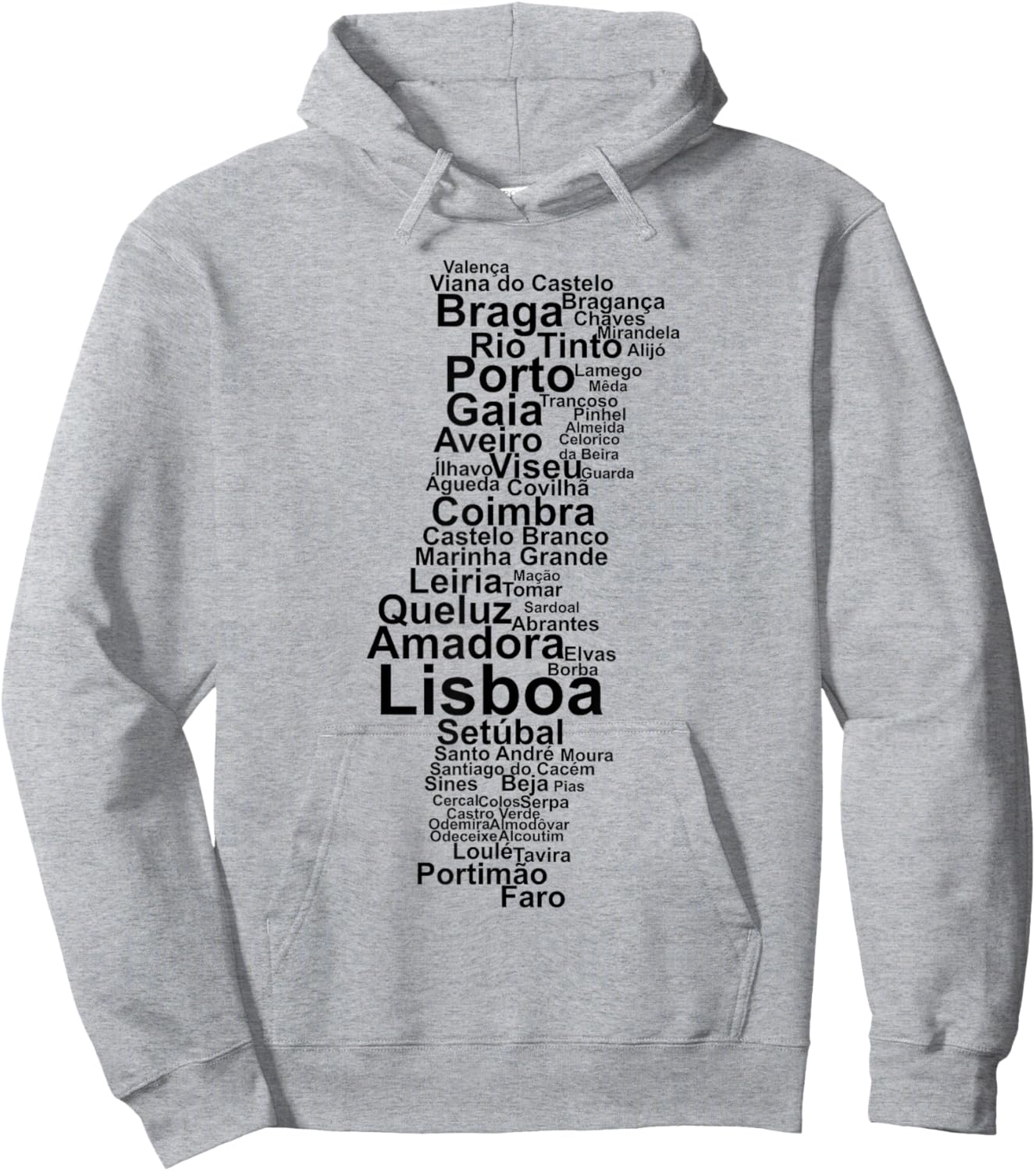 Portugal Towns, Portugal Outline, Portugal Travel, Portugal Hoodie - Hoodie | Ash