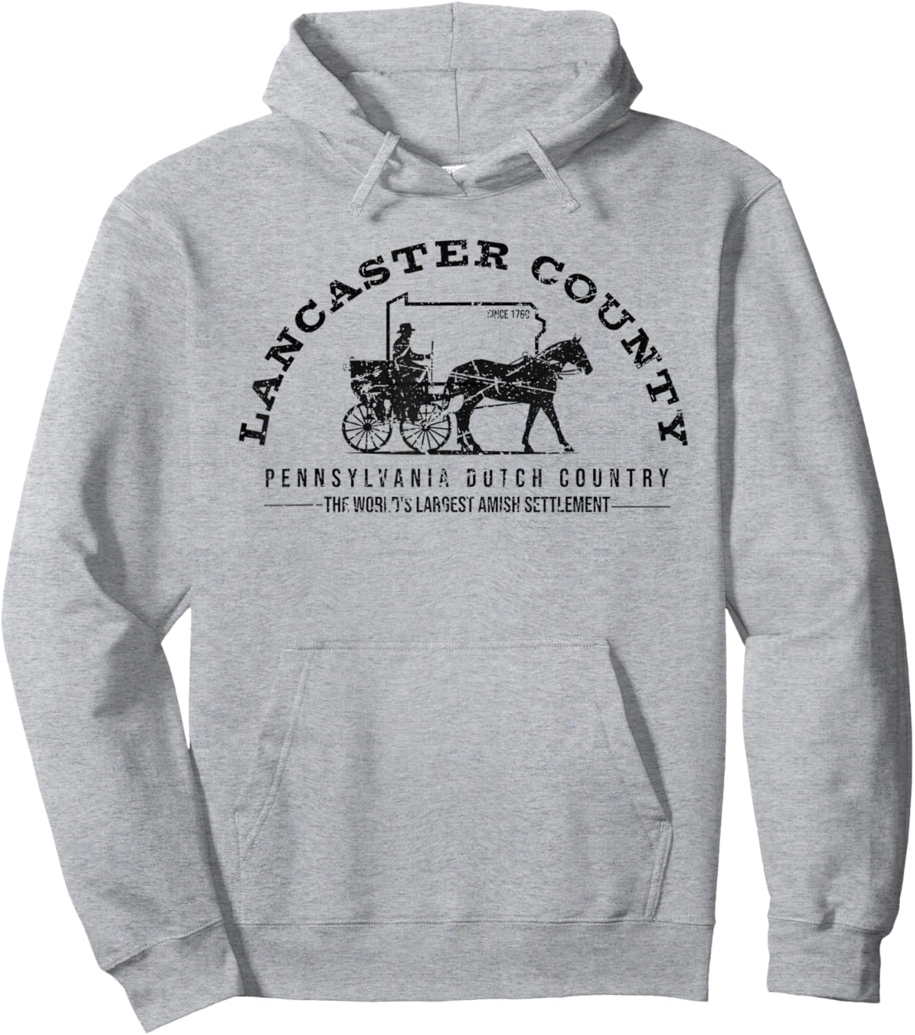 Honor the Amish & Apparel -Amish Themed Retro Vintage Grey - Small Hoodie - Hoodie | Ash