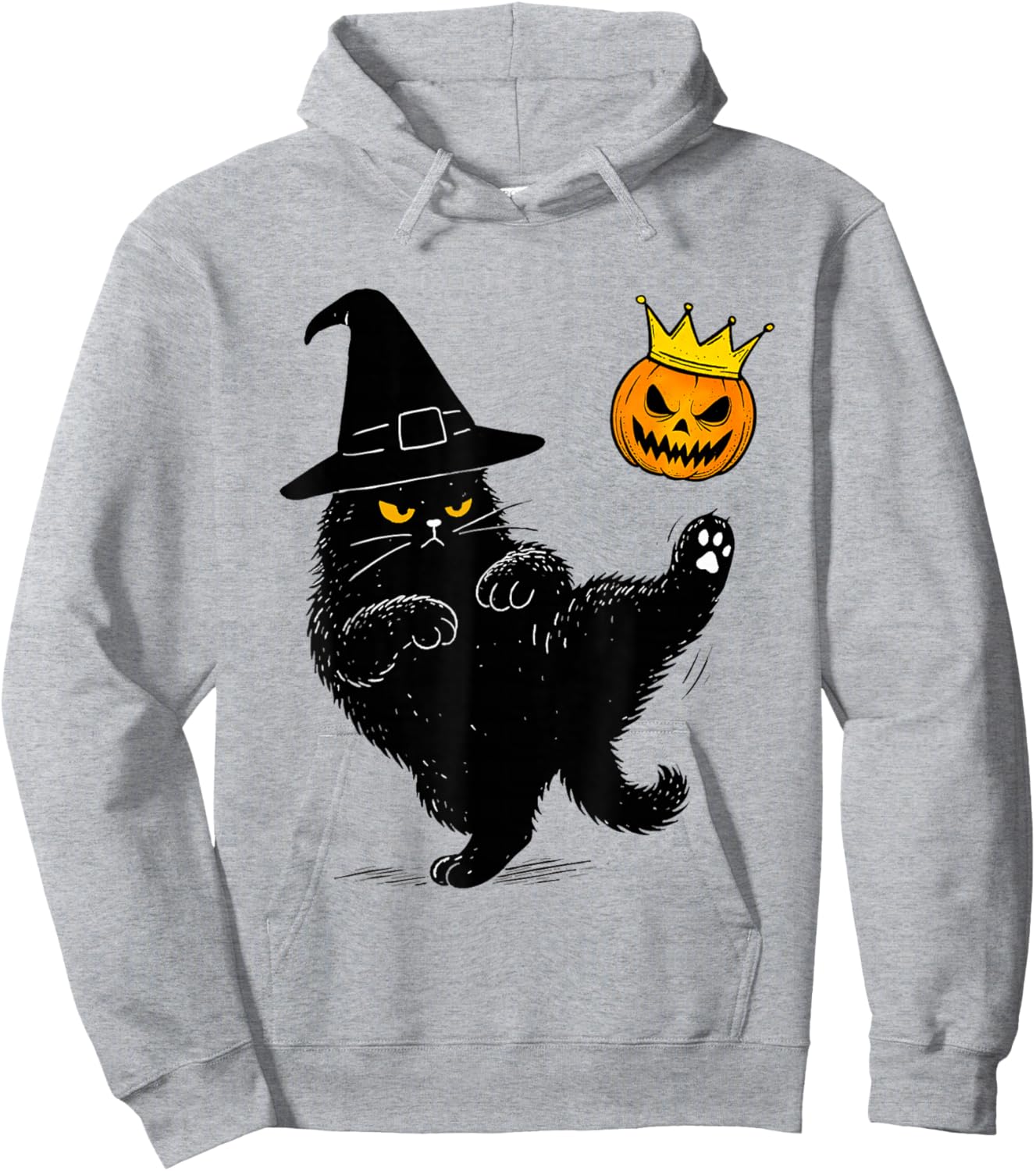 No Kings Halloween Cat Hoodie - Hoodie | Ash