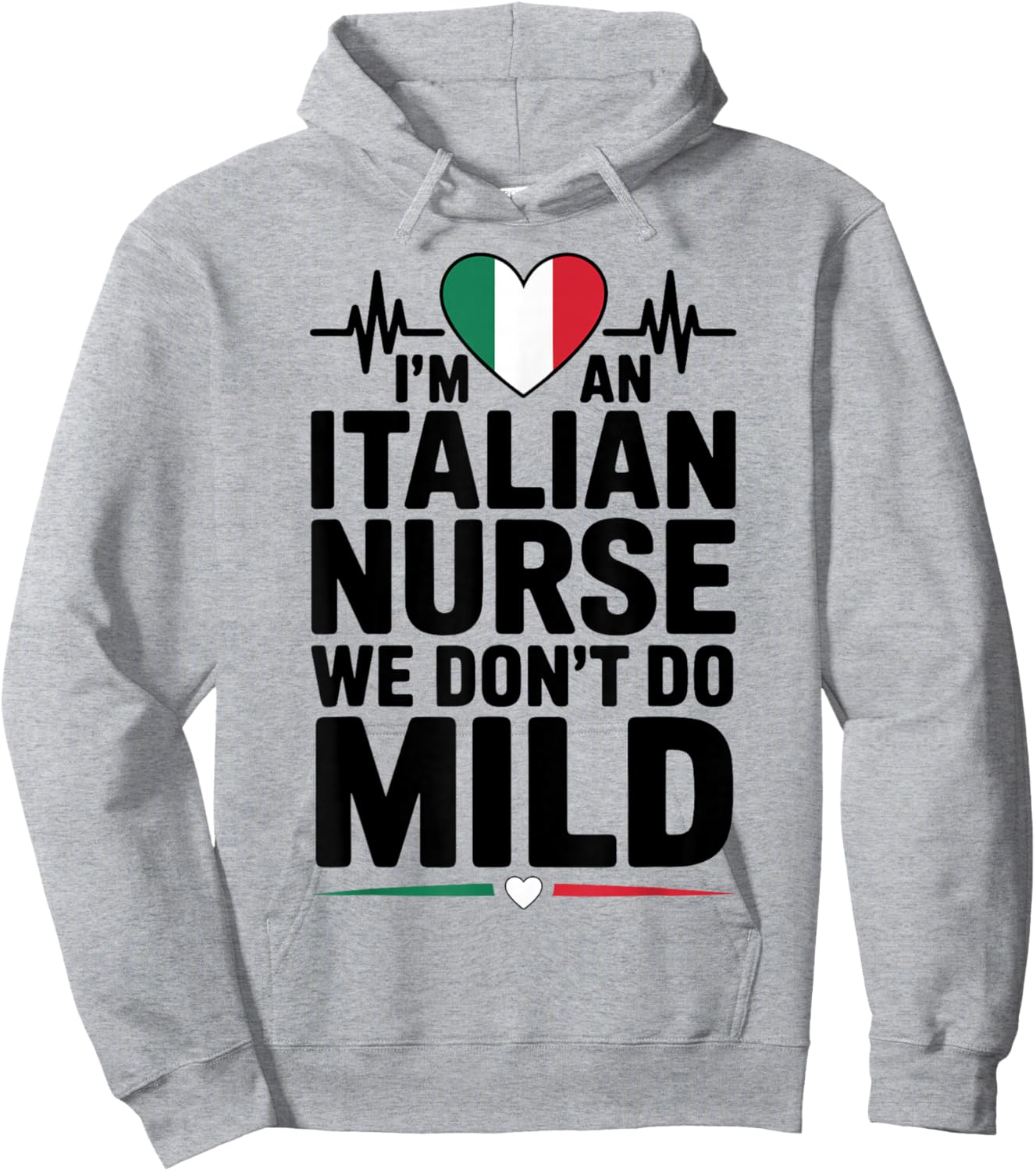 Proud Italian Heritage Nurse Life Medical Worker Design Hoodie - Hoodie | Ash
