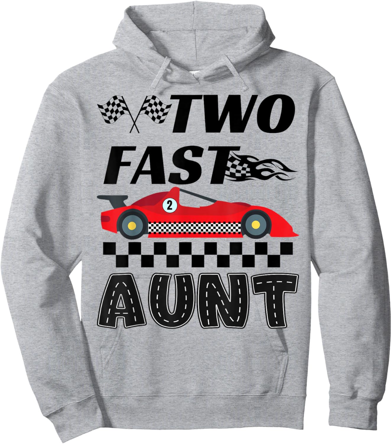 Two Fast Aunt of The Birthday Boy Racing Car Family Hoodie - Hoodie | Ash