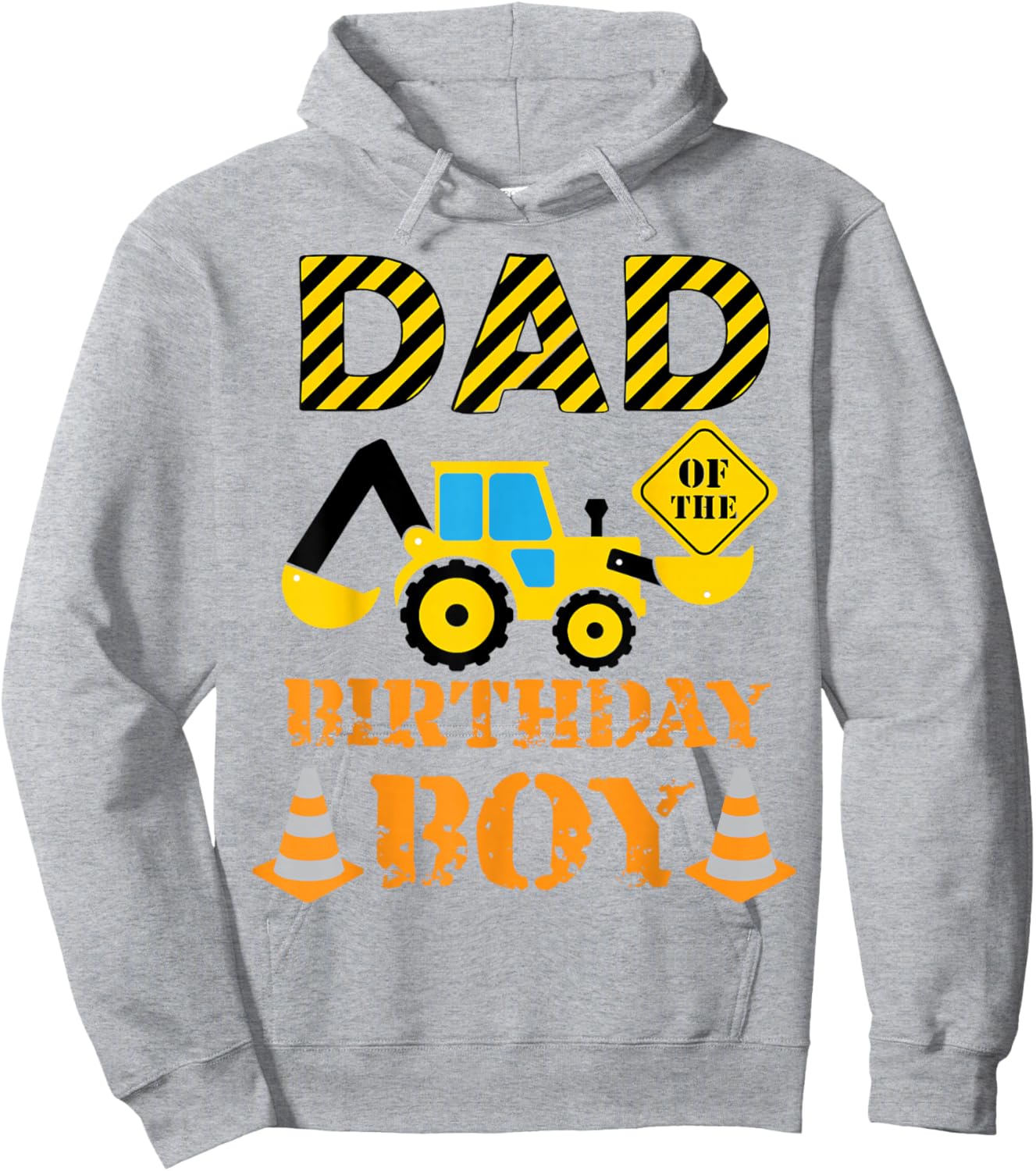 Dad of The Birthday Boy Construction Son Birthday Father Hoodie - Hoodie | Ash