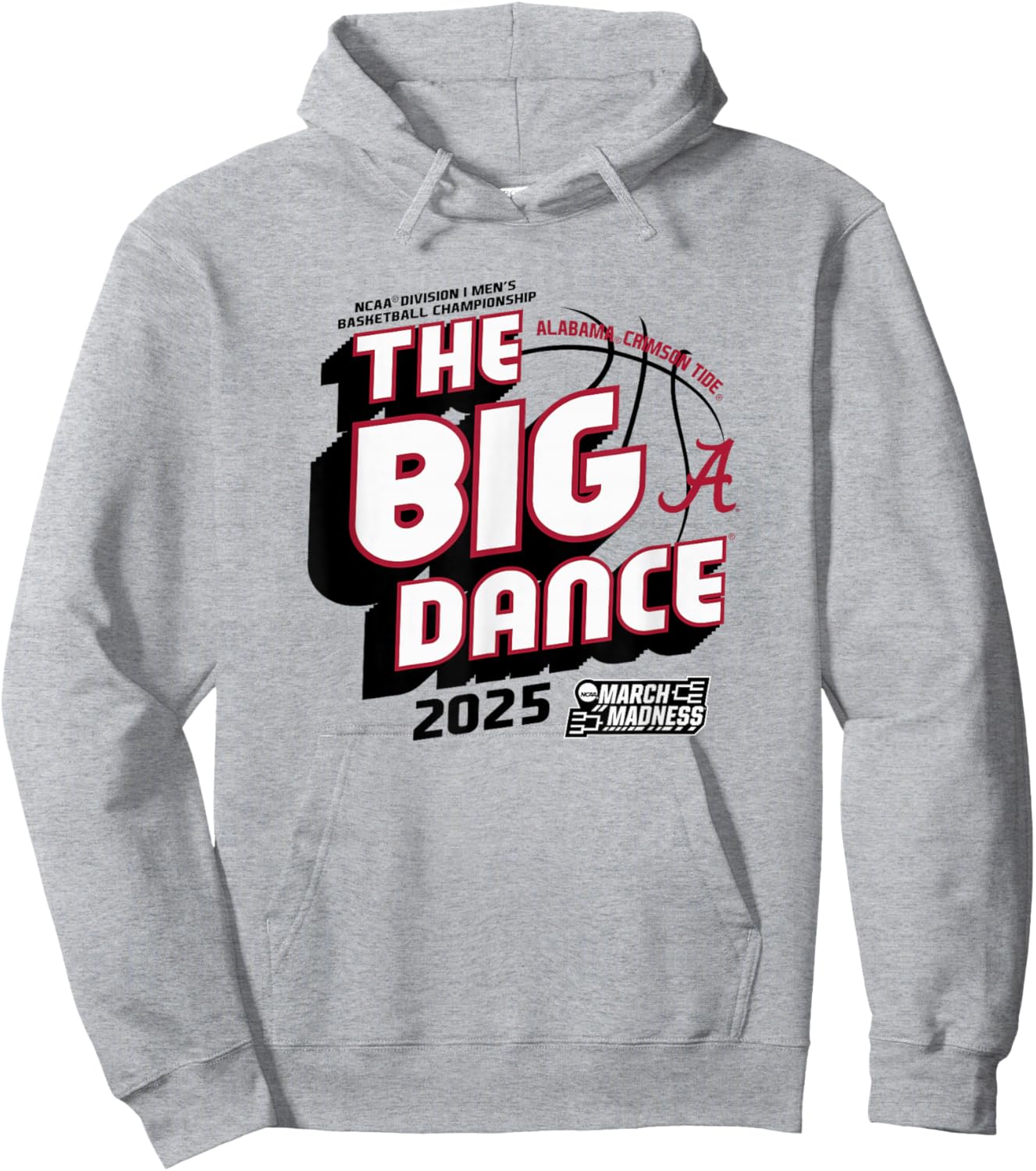 Alabama Crimson Tide March Madness 2025 Men's Basketball Hoodie - Hoodie | Ash