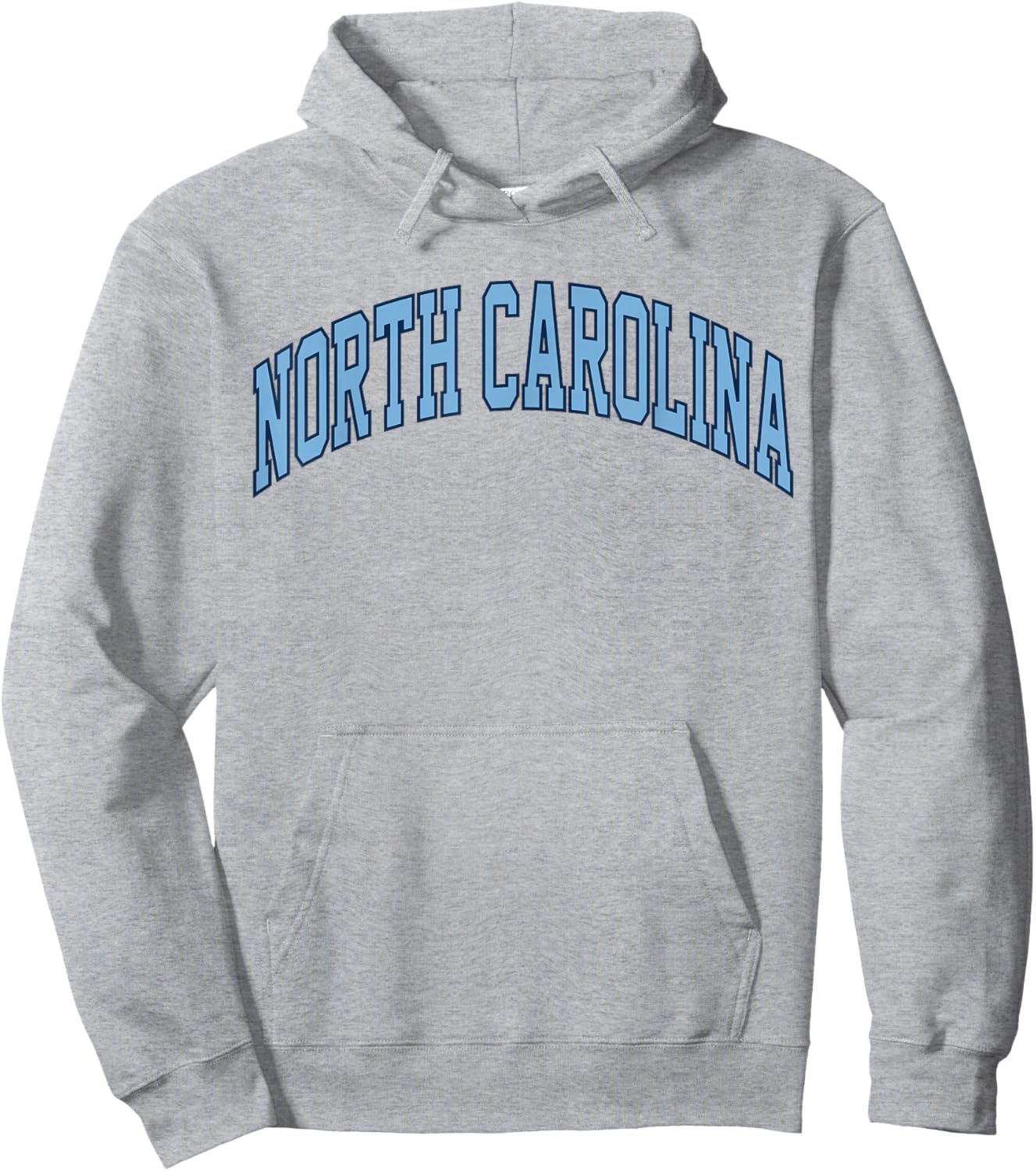 Retro North Carolina Souvenir Simple North Carolina Blue Hoodie - Hoodie | Ash