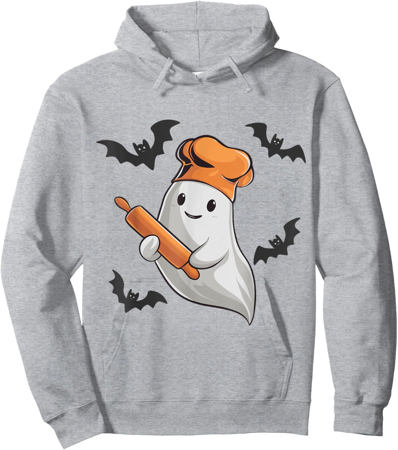 Ghost Baker Spooky Halloween Baking Cake Lover Bakery Team Hoodie - Hoodie | Ash