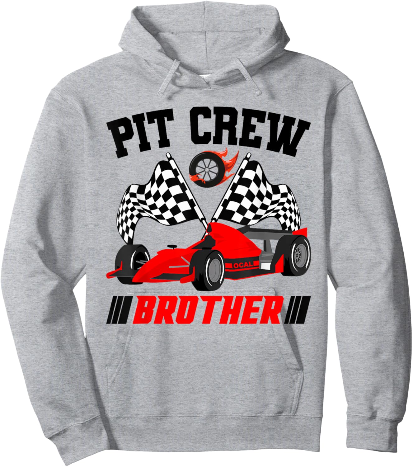 Brother Pit Crew Race Birthday Party Racing Matching Family Hoodie - Hoodie | Ash