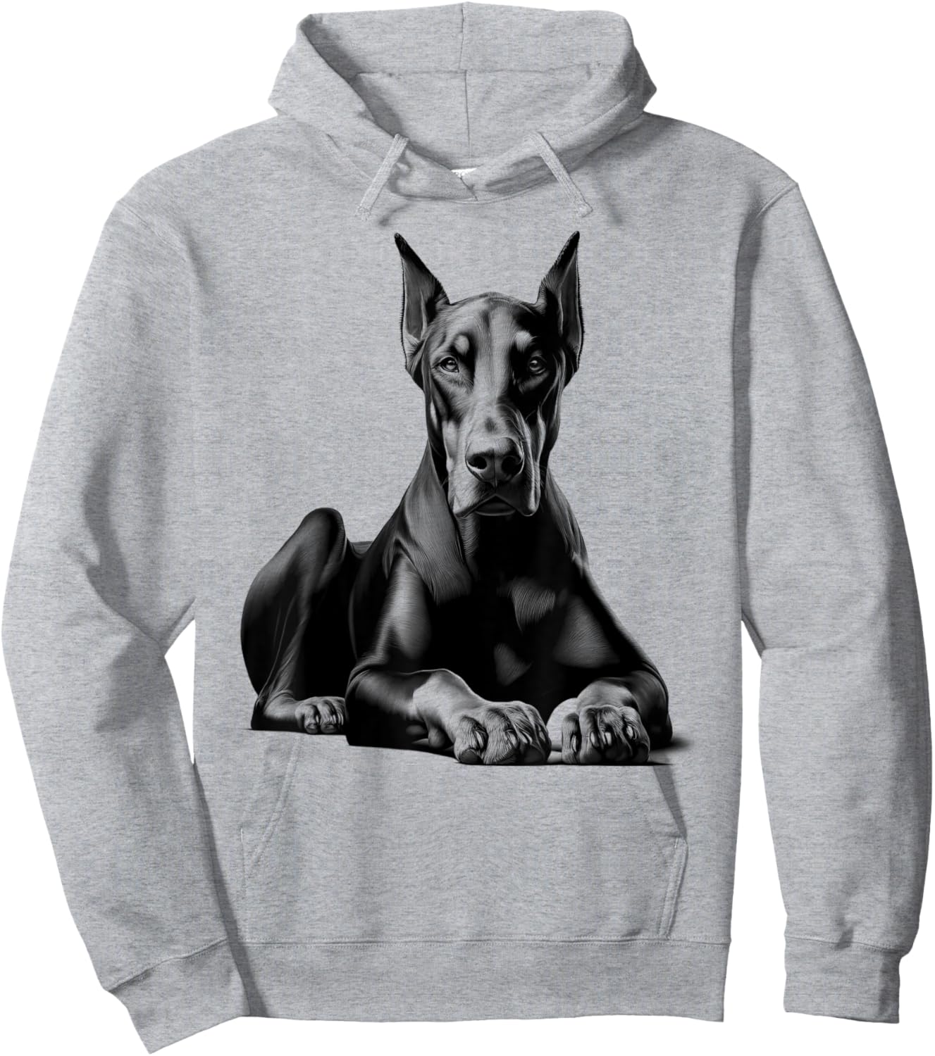 Lying Doberman as a Cool Portrait Hoodie - Hoodie | Ash