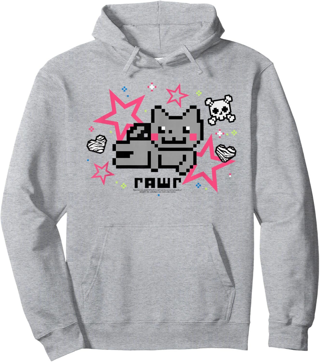 Nyan Cat Rawr Pink Scene Collage Internet Meme Funny Kitty Hoodie - Hoodie | Ash