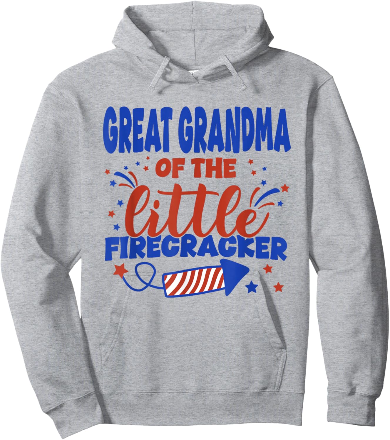 Great Grandma of The Little Firecracker Fourth of July Hoodie - Hoodie | Ash