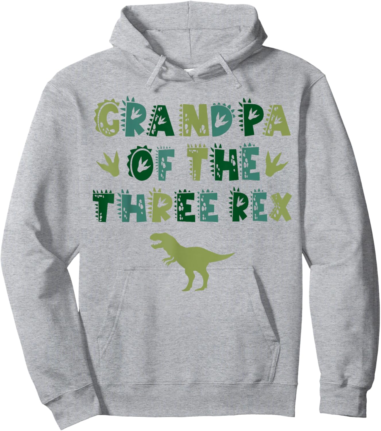 Grandpa Of The Three Rex Birthday Shirts Dinosaur Family Hoodie - Hoodie | Ash